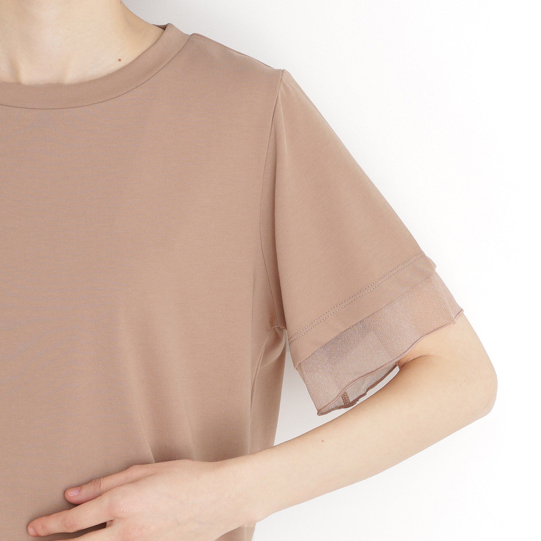 THE SHOP TK「袖シアーTシャツ【接触冷感/洗濯機OK】」|Tシャツ・カットソー|