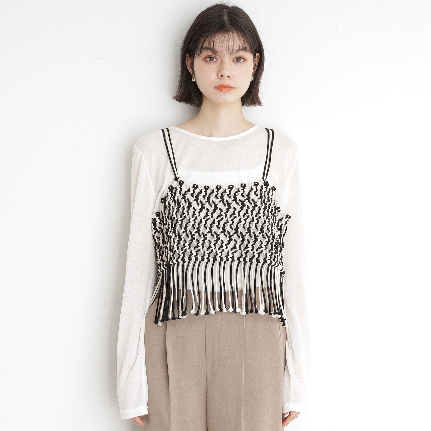 THE SHOP TK「マクラメビスチェ」|キャミソール|