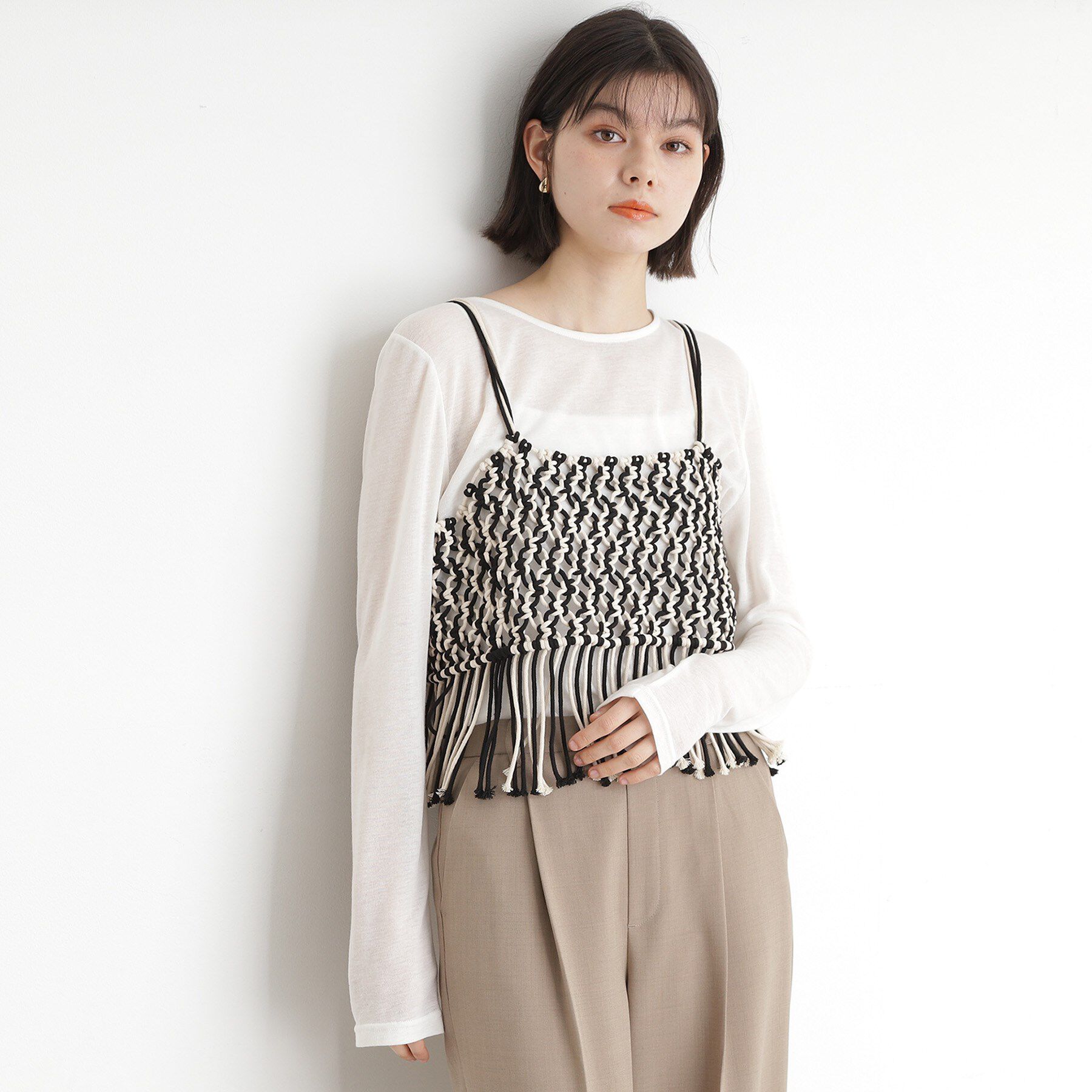 THE SHOP TK「マクラメビスチェ」|キャミソール|