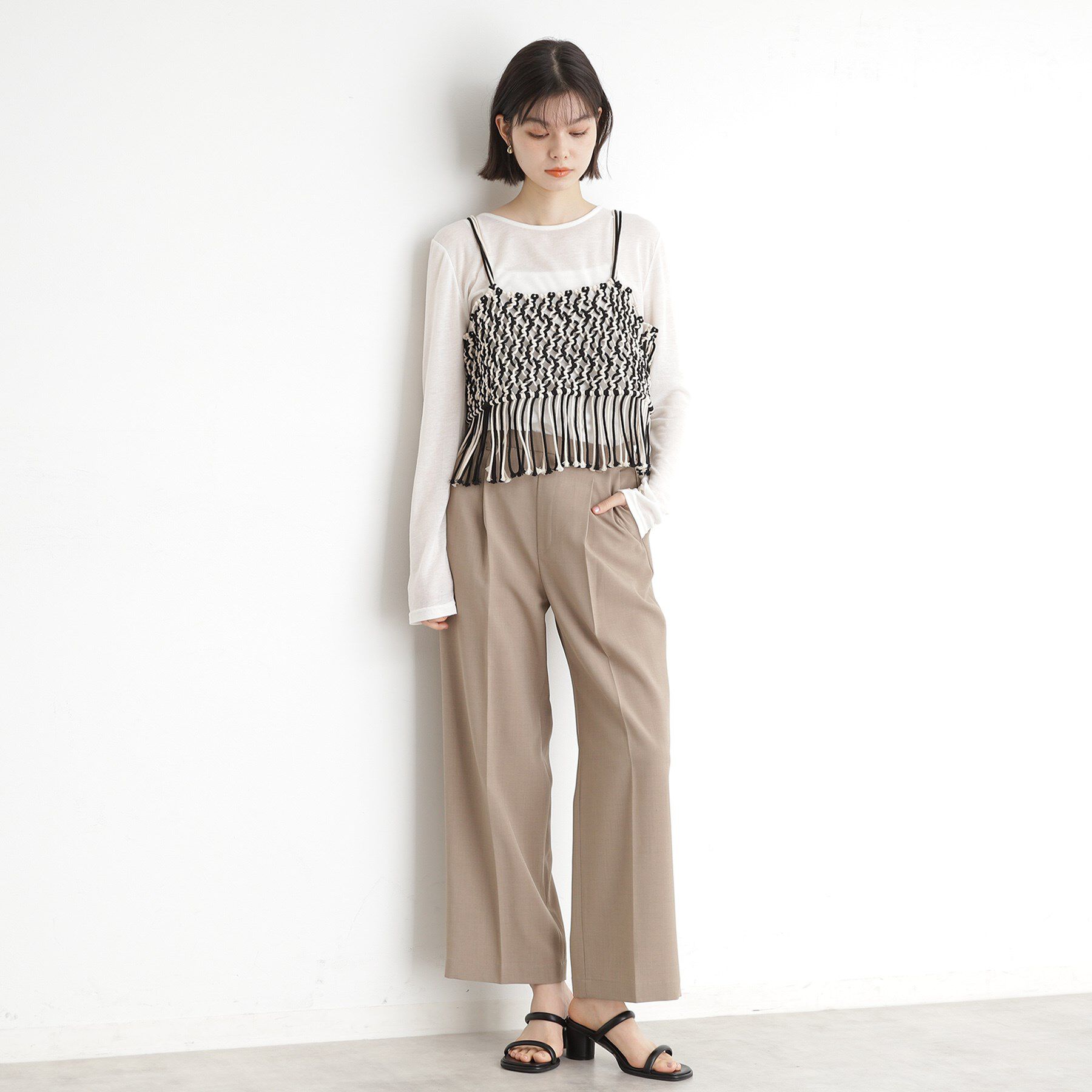 THE SHOP TK「マクラメビスチェ」|キャミソール|