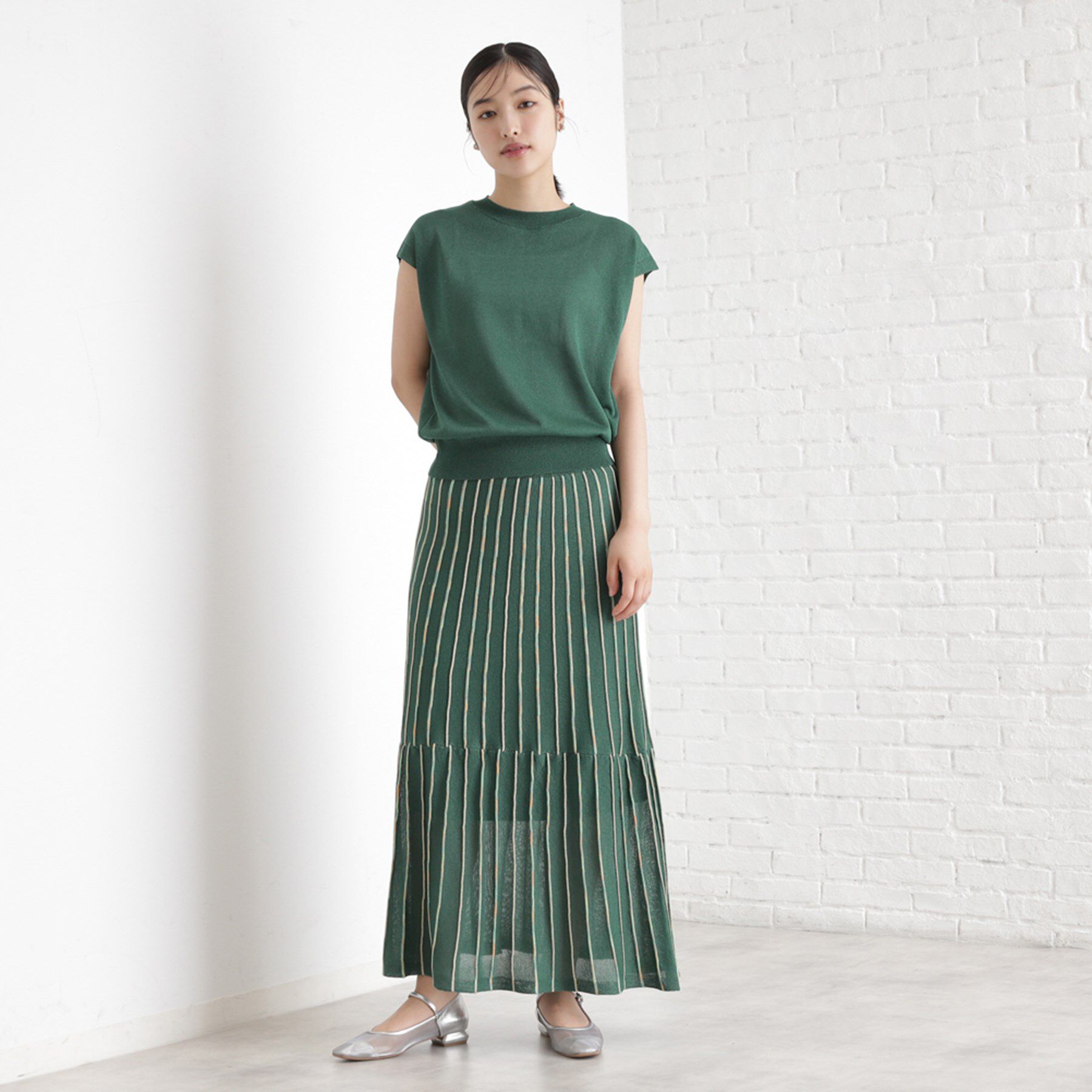 THE SHOP TK「ラメシアーフレンチ袖トップス【セットUP可/洗濯機OK】」|ニット・セーター|