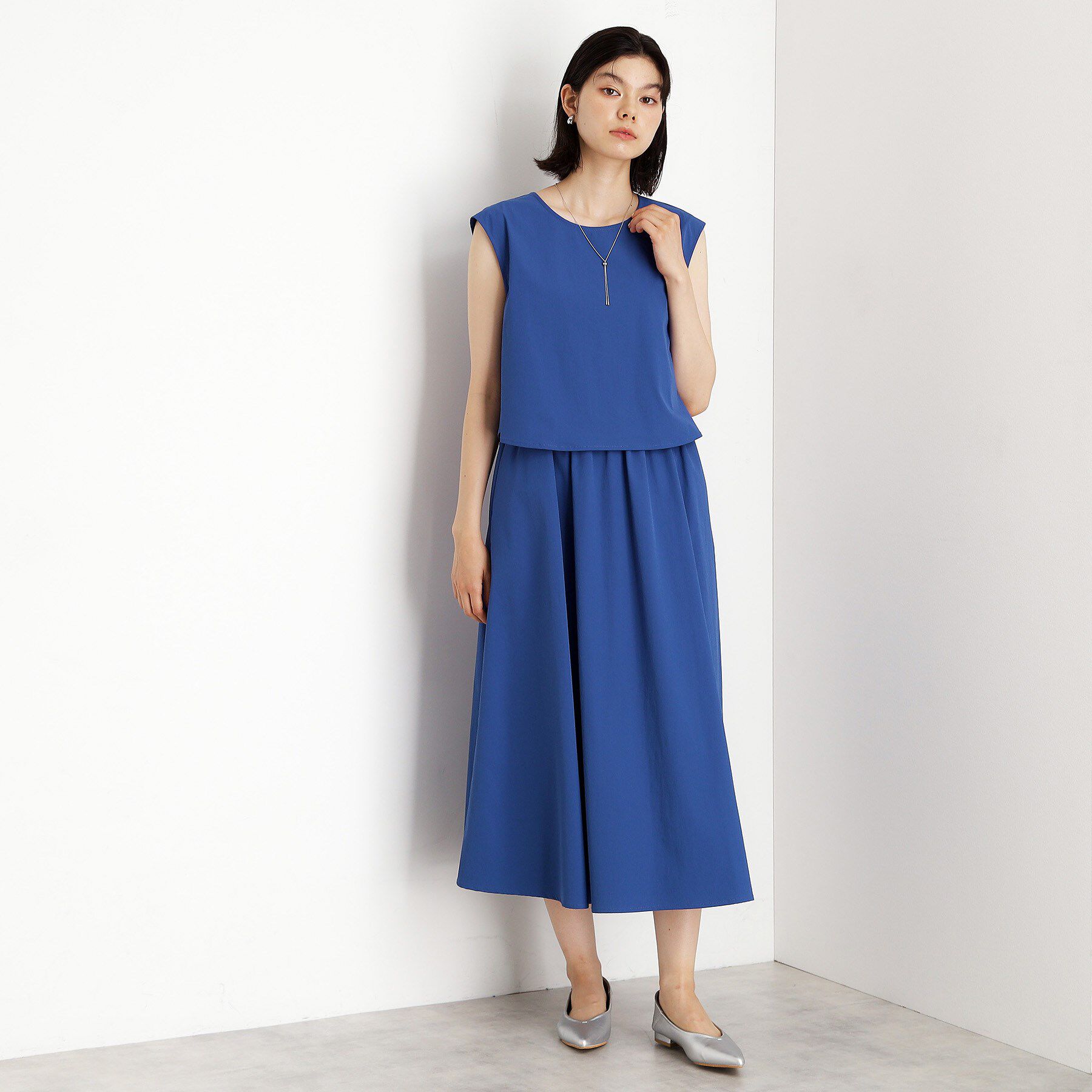 THE SHOP TK「ドッキングワンピース【接触冷感/撥水/UVカット/洗濯機OK】」|ワンピース|ブルー(092)