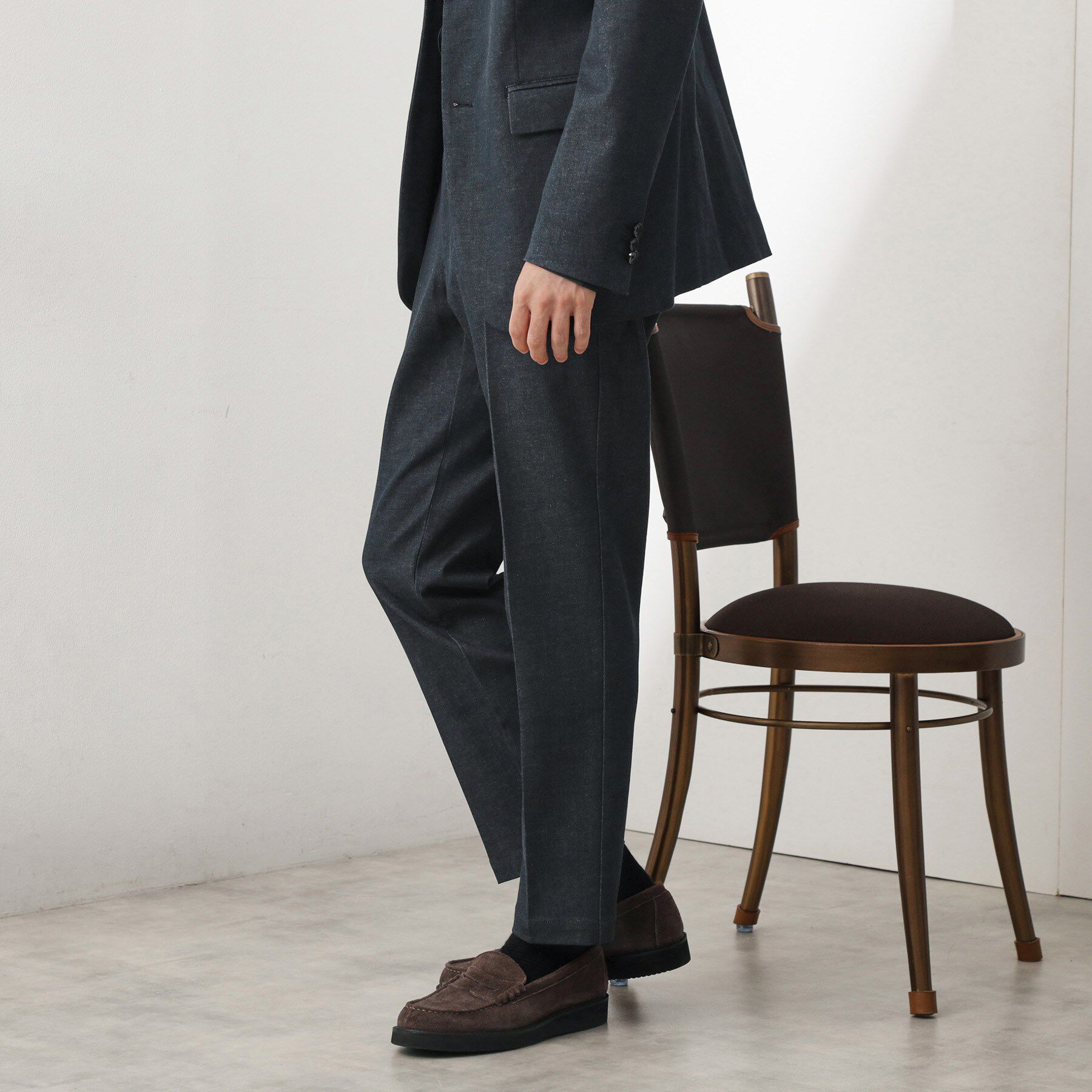 THE SHOP TK「エバーデニムスラックス【色落ちしにくい/洗濯機OK/ストレッチ/セットアップ可】」|その他|