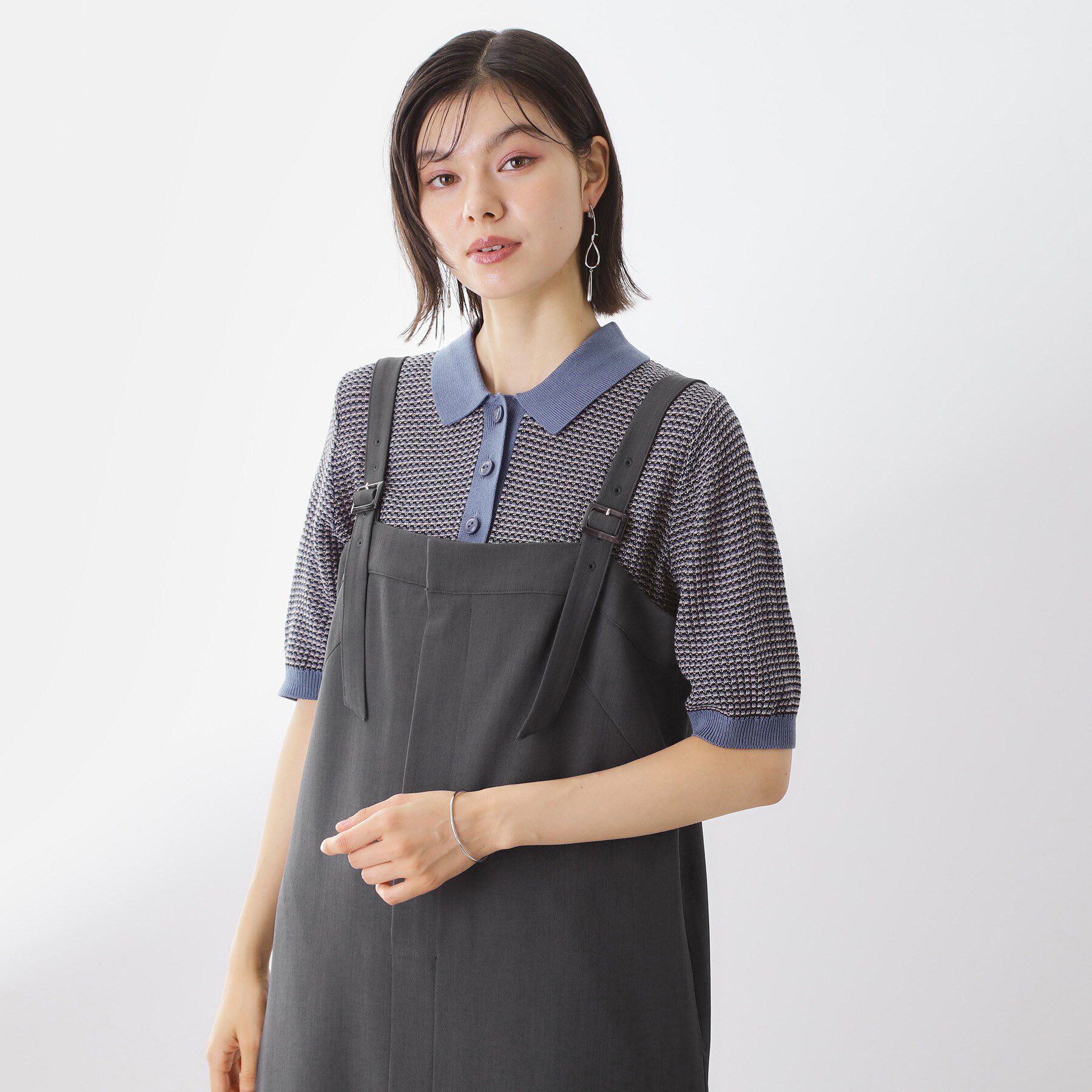 THE SHOP TK「【再入荷】柄アソートポロニットシャツ【洗濯機OK】」|ニット・セーター|