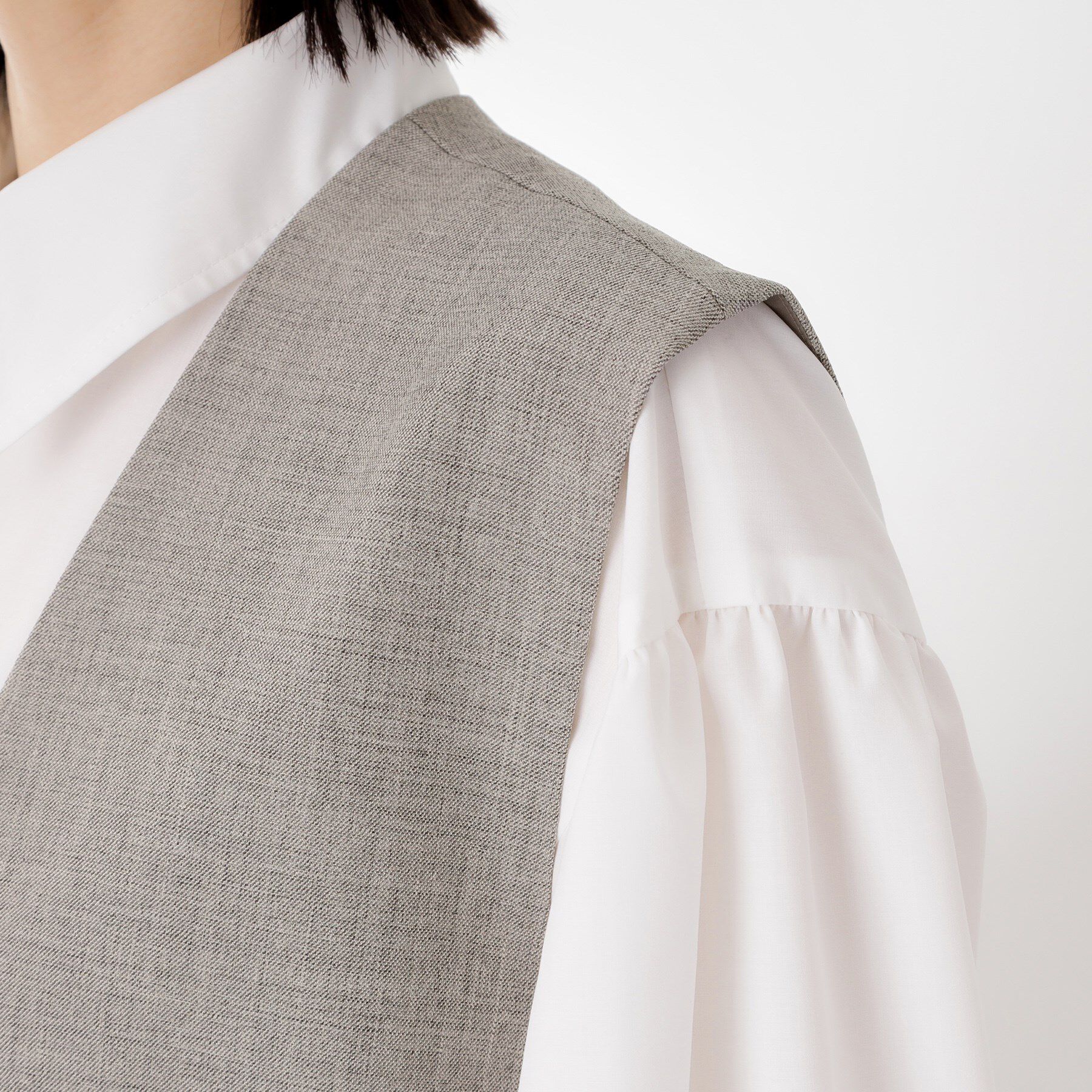 THE SHOP TK「ノーカラージレ【セットアップ可/洗濯機OK】/CAVIANシリーズ」|ベスト・ジレ|