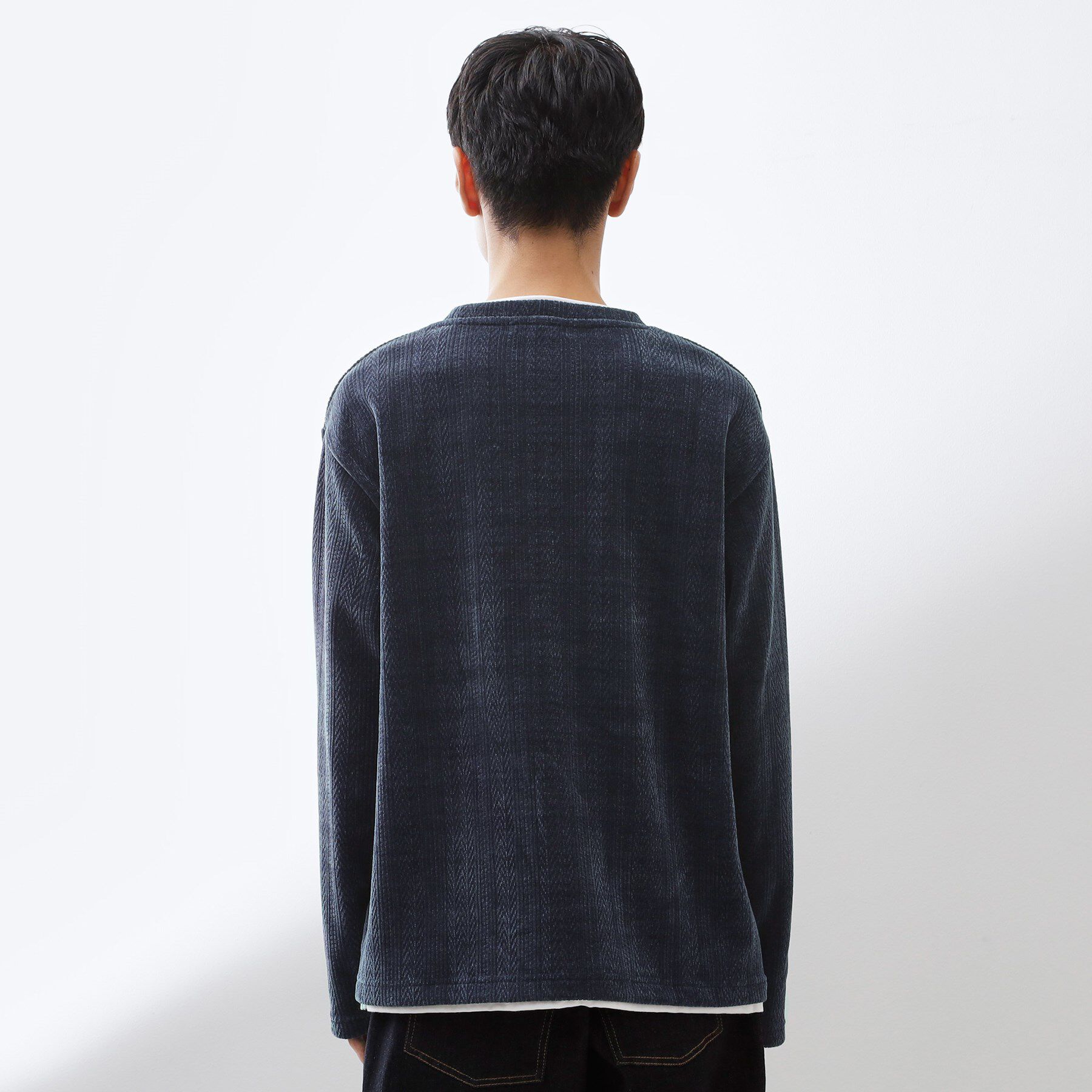 THE SHOP TK「【心地良い、滑らかさ】レイヤード風ケーブル ニットソー 【洗濯機OK】」|Tシャツ・カットソー|