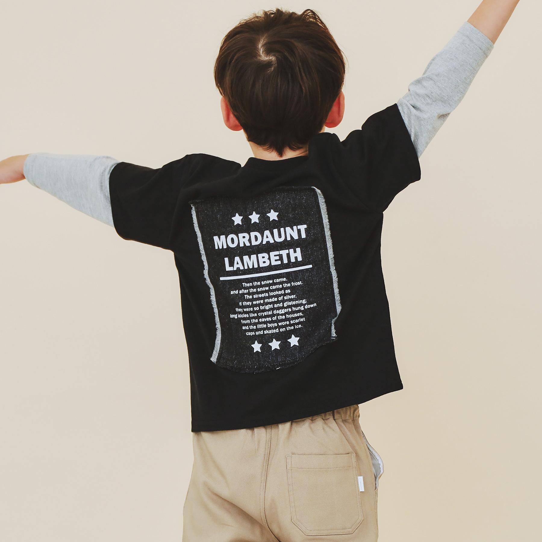 THE SHOP TK「【110－160】レイヤード風デニムアップリケロンTee」|Tシャツ・カットソー|