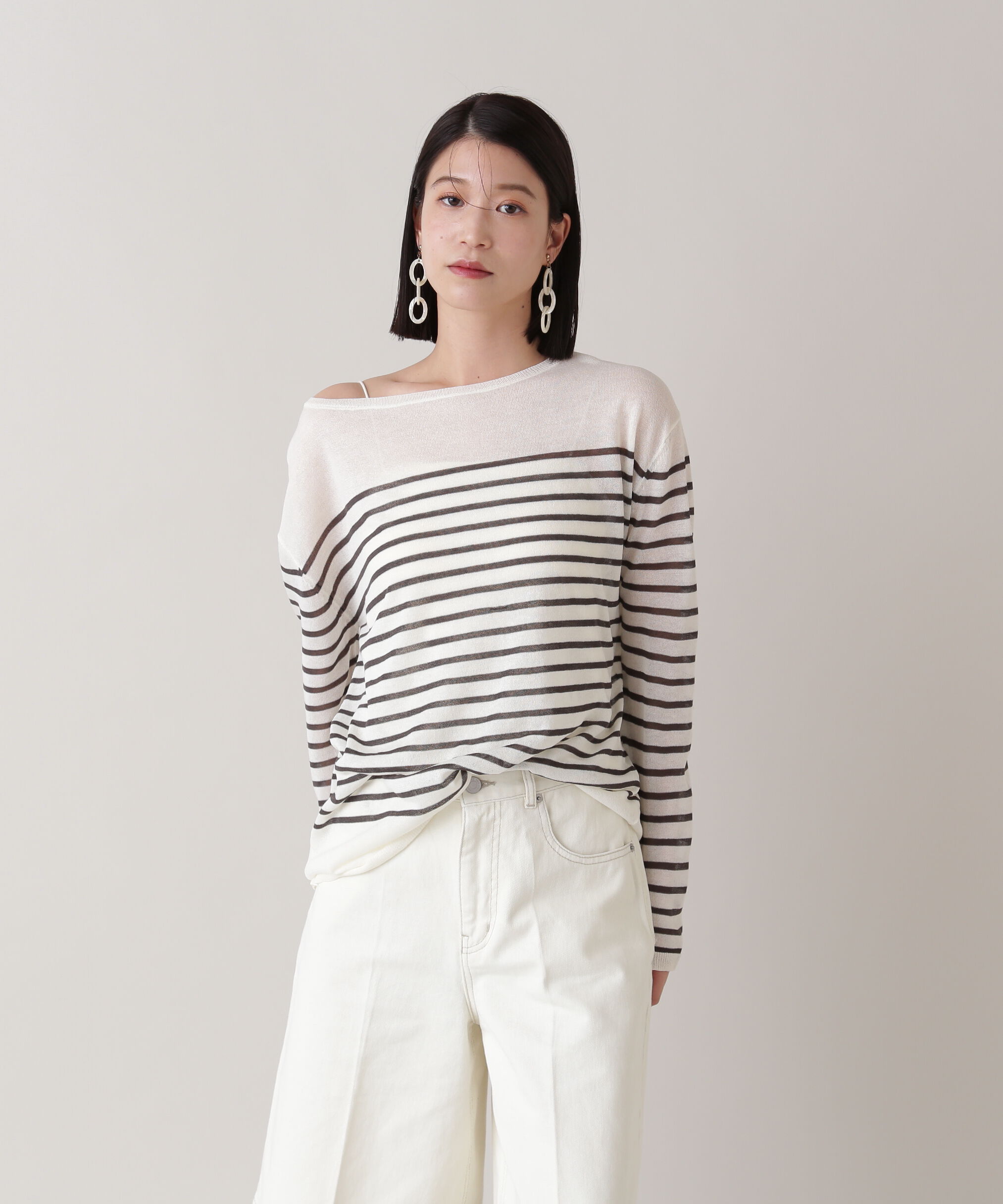  「シアーボーダーニット」|ニット・セーター|