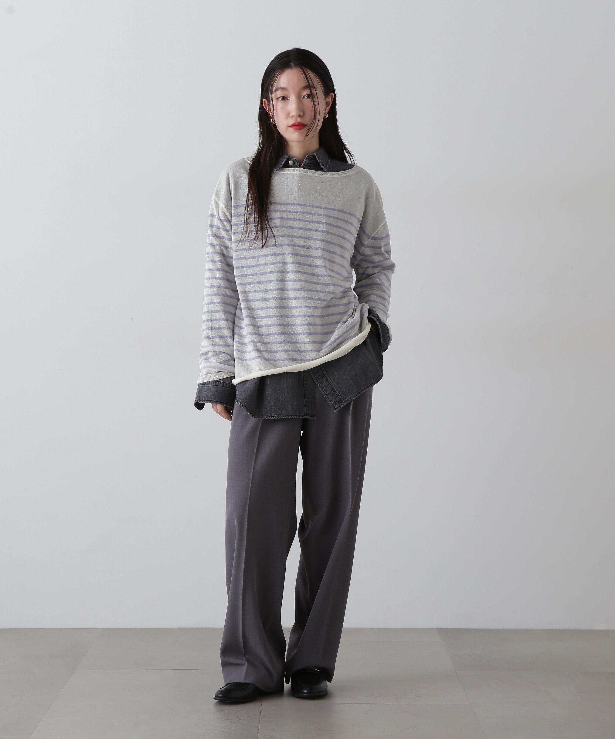  「シアーボーダーニット」|ニット・セーター|