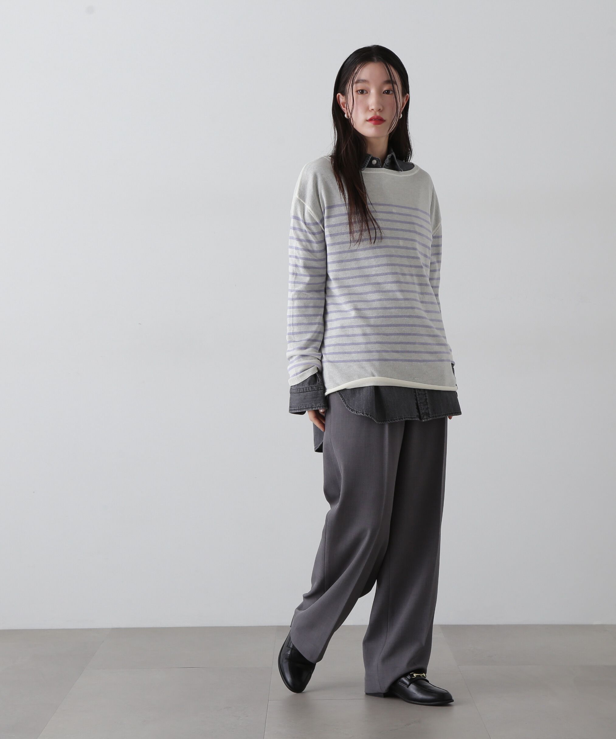  「シアーボーダーニット」|ニット・セーター|