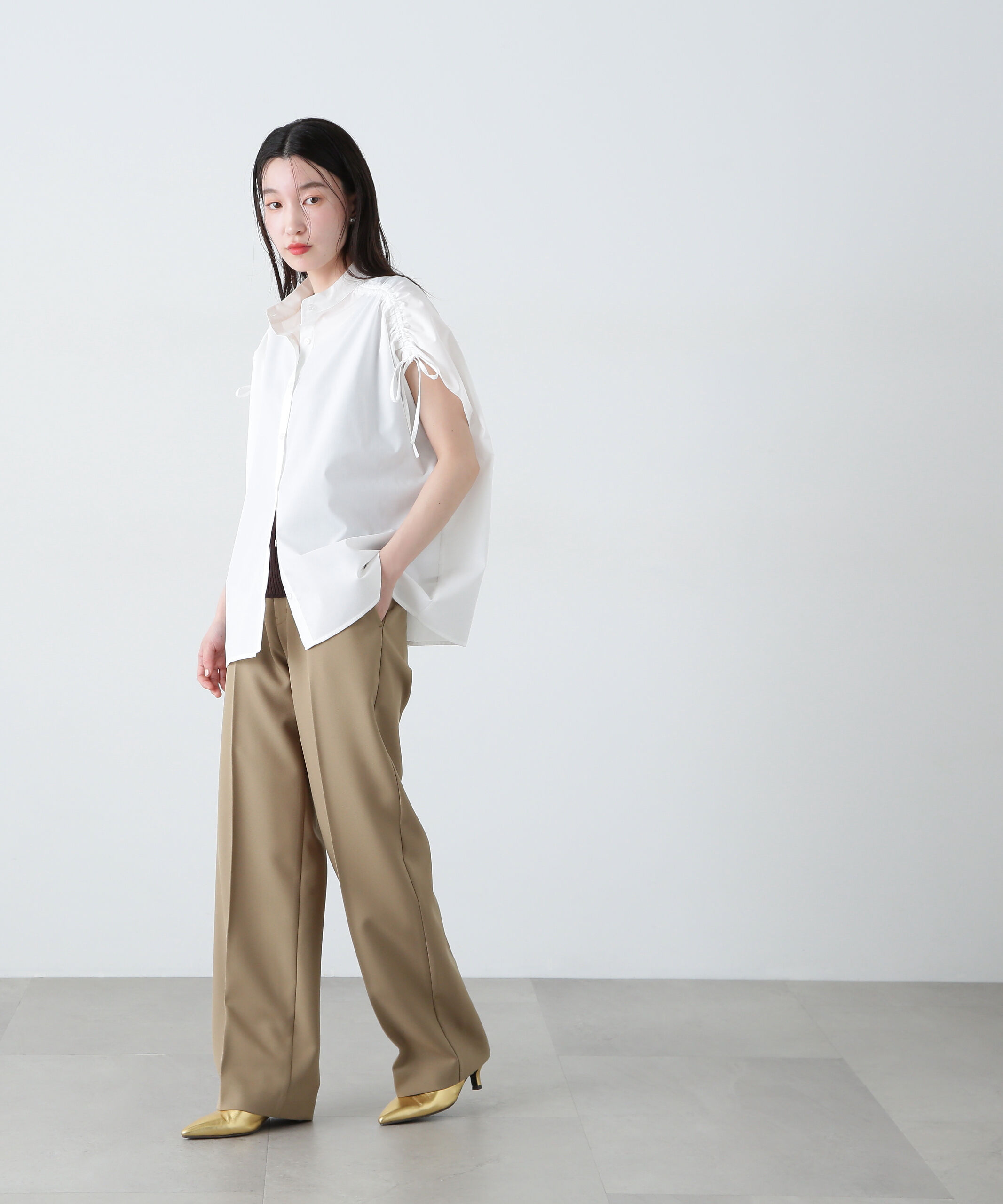  「バンドカラードロストシャツ」|シャツ・ブラウス|