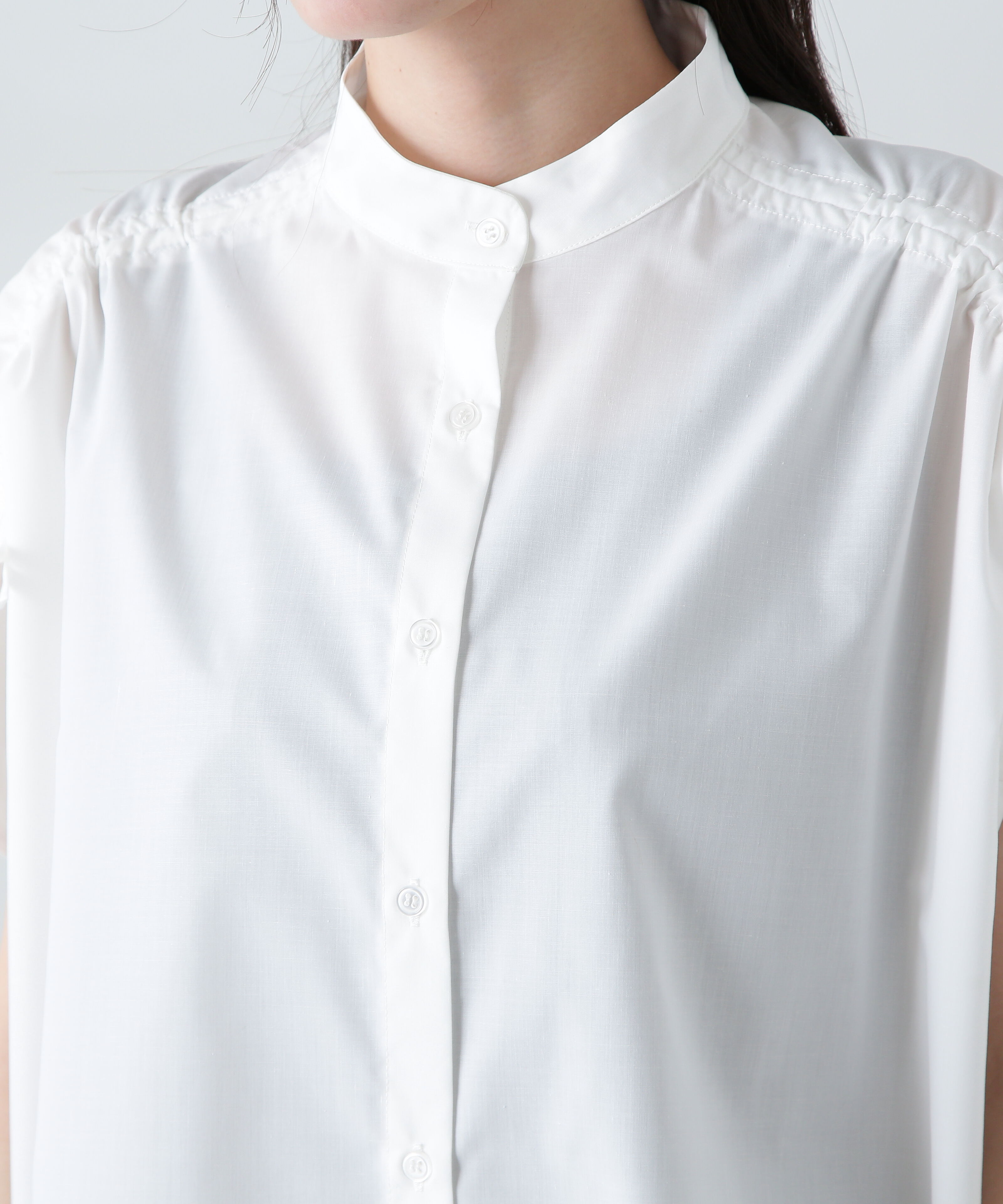  「バンドカラードロストシャツ」|シャツ・ブラウス|