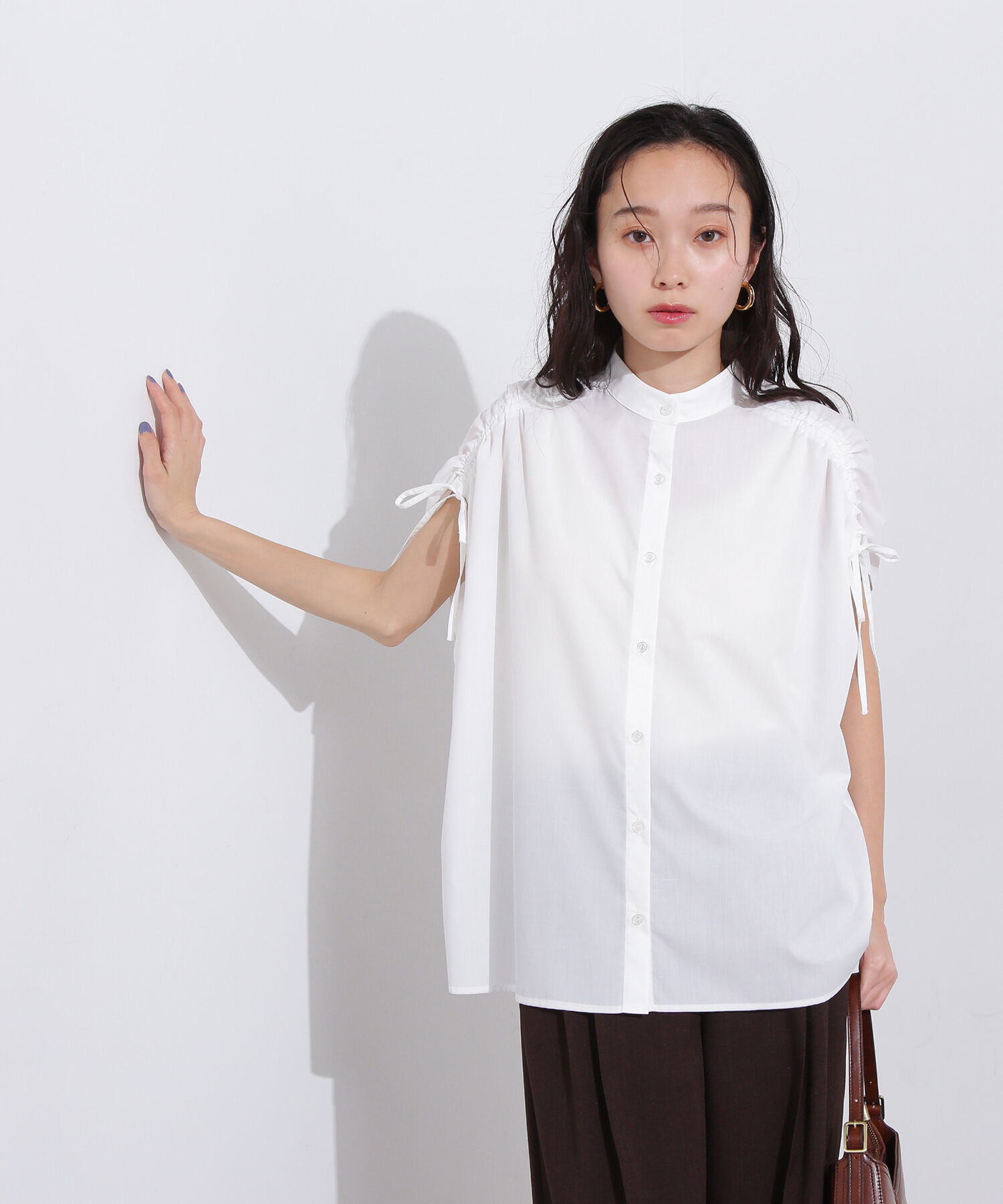  「バンドカラードロストシャツ」|シャツ・ブラウス|