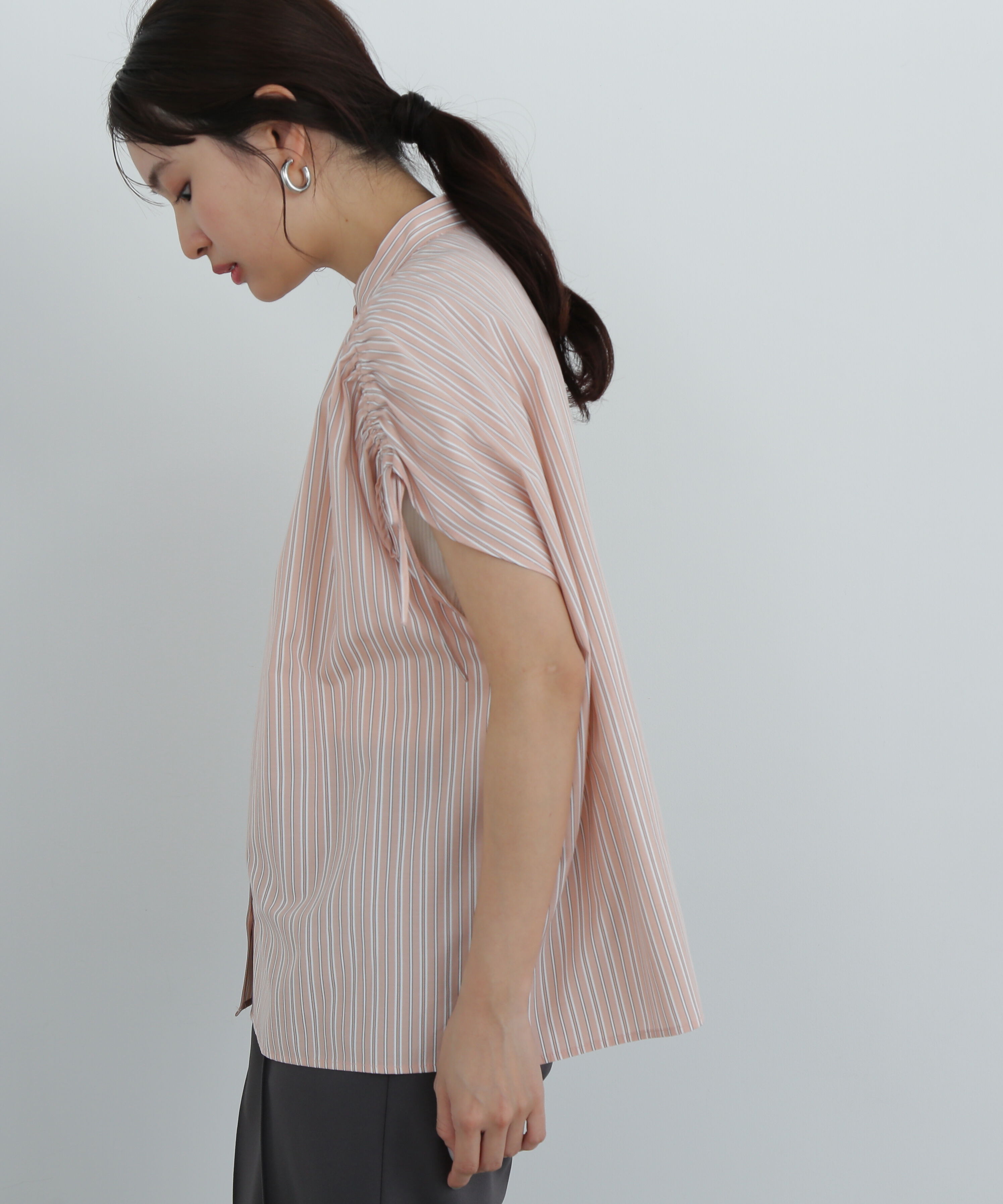  「バンドカラードロストシャツ」|シャツ・ブラウス|