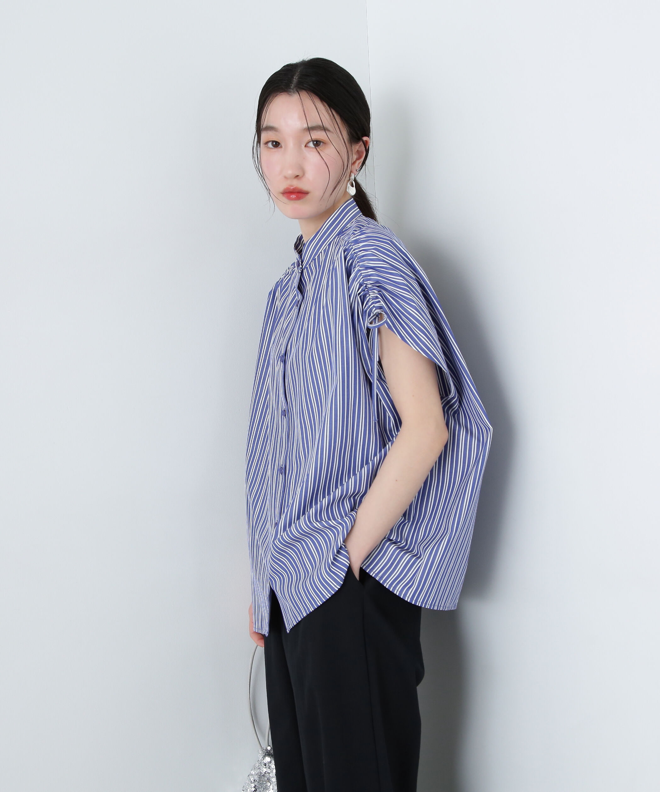  「バンドカラードロストシャツ」|シャツ・ブラウス|