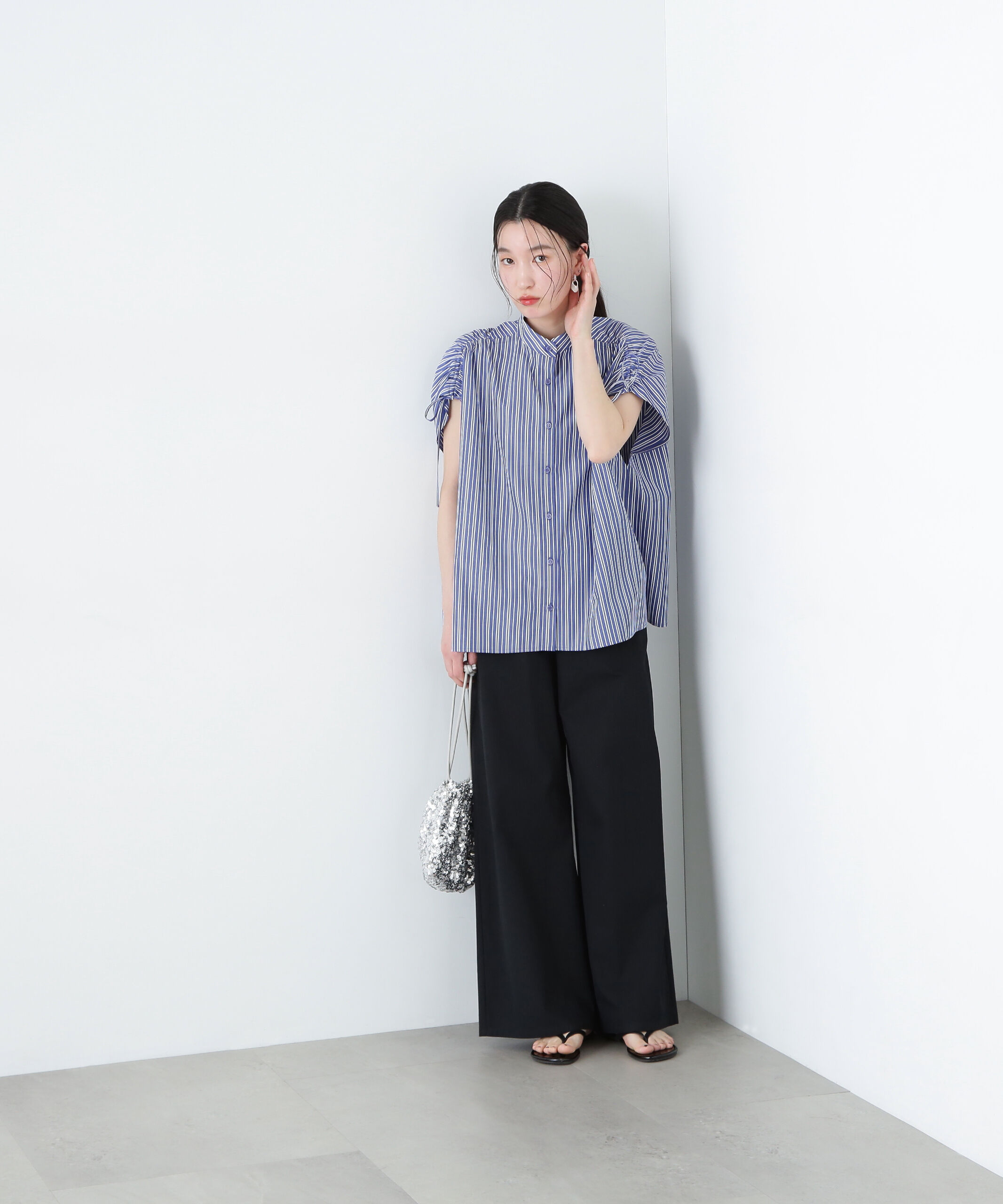  「バンドカラードロストシャツ」|シャツ・ブラウス|