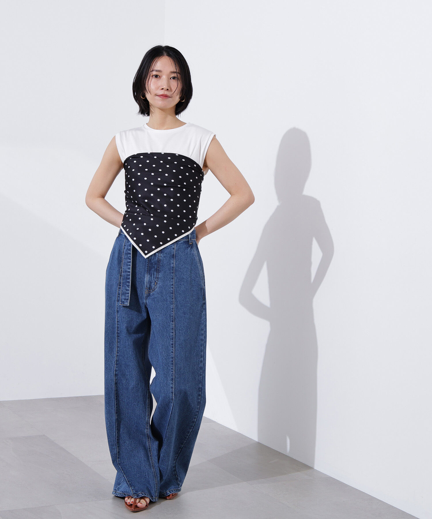  「ベルテッドワイドデニムパンツ」|その他|