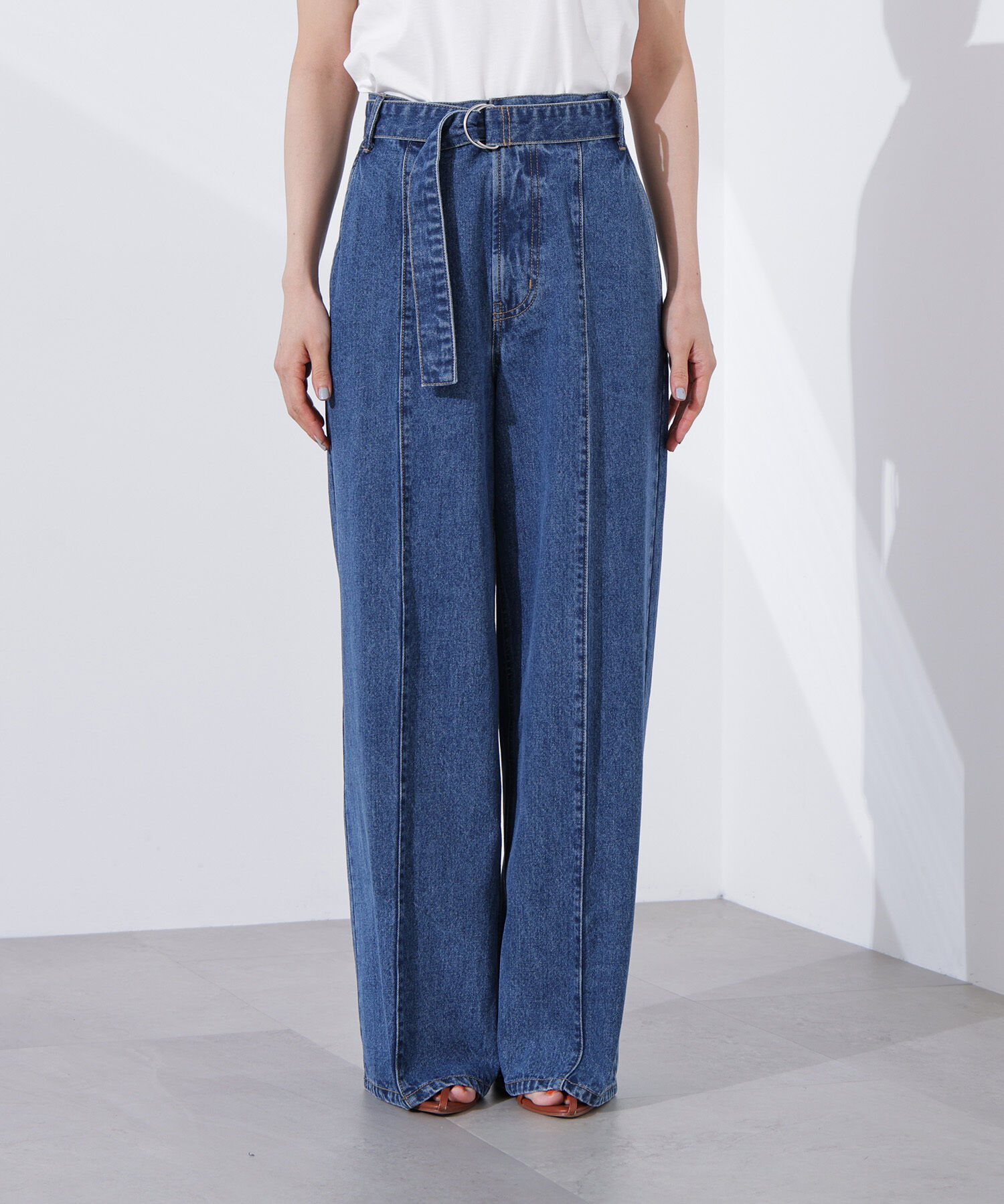  「ベルテッドワイドデニムパンツ」|その他|