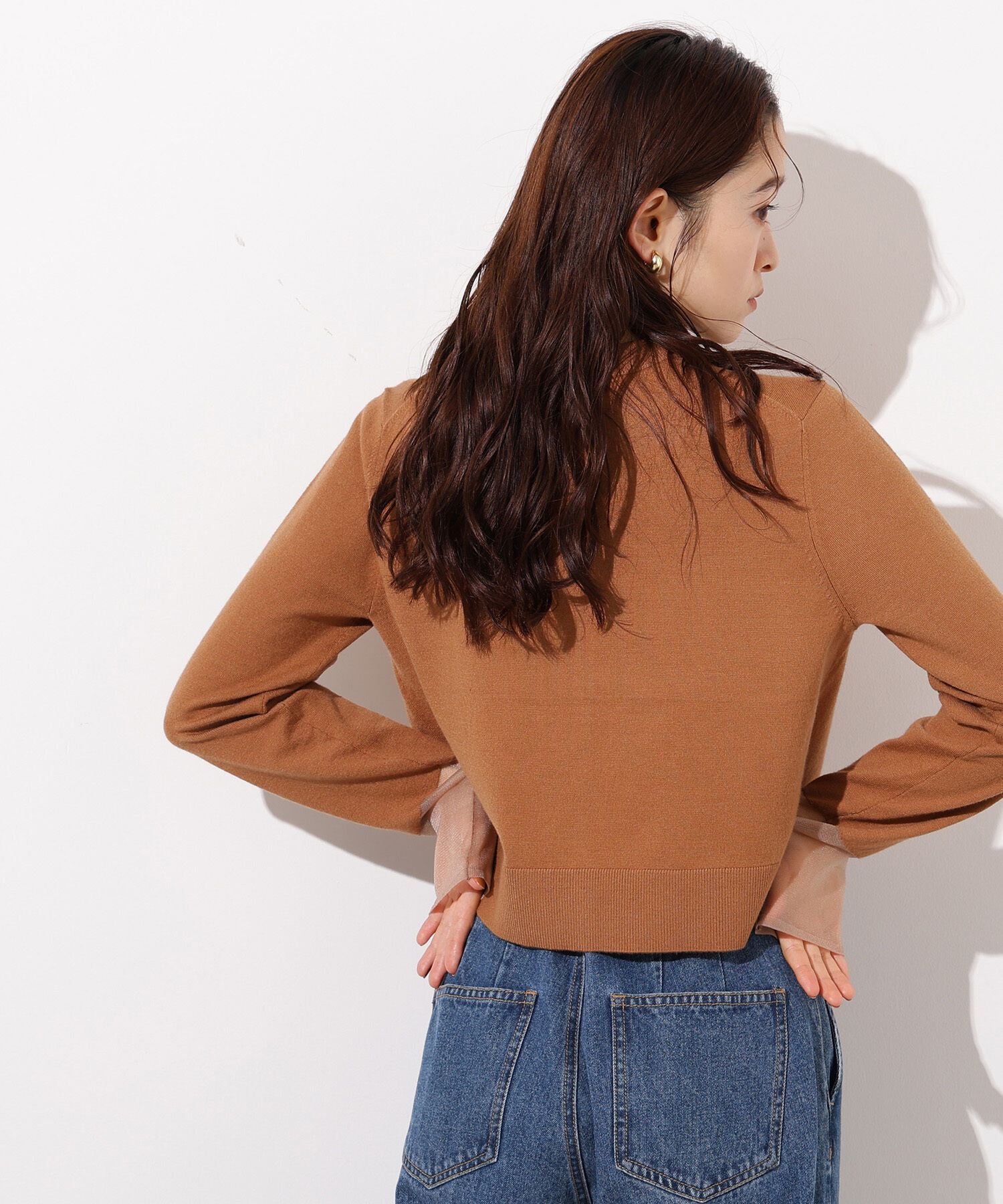  「シアーカフスコンパクトカーデ」|ニット・セーター|