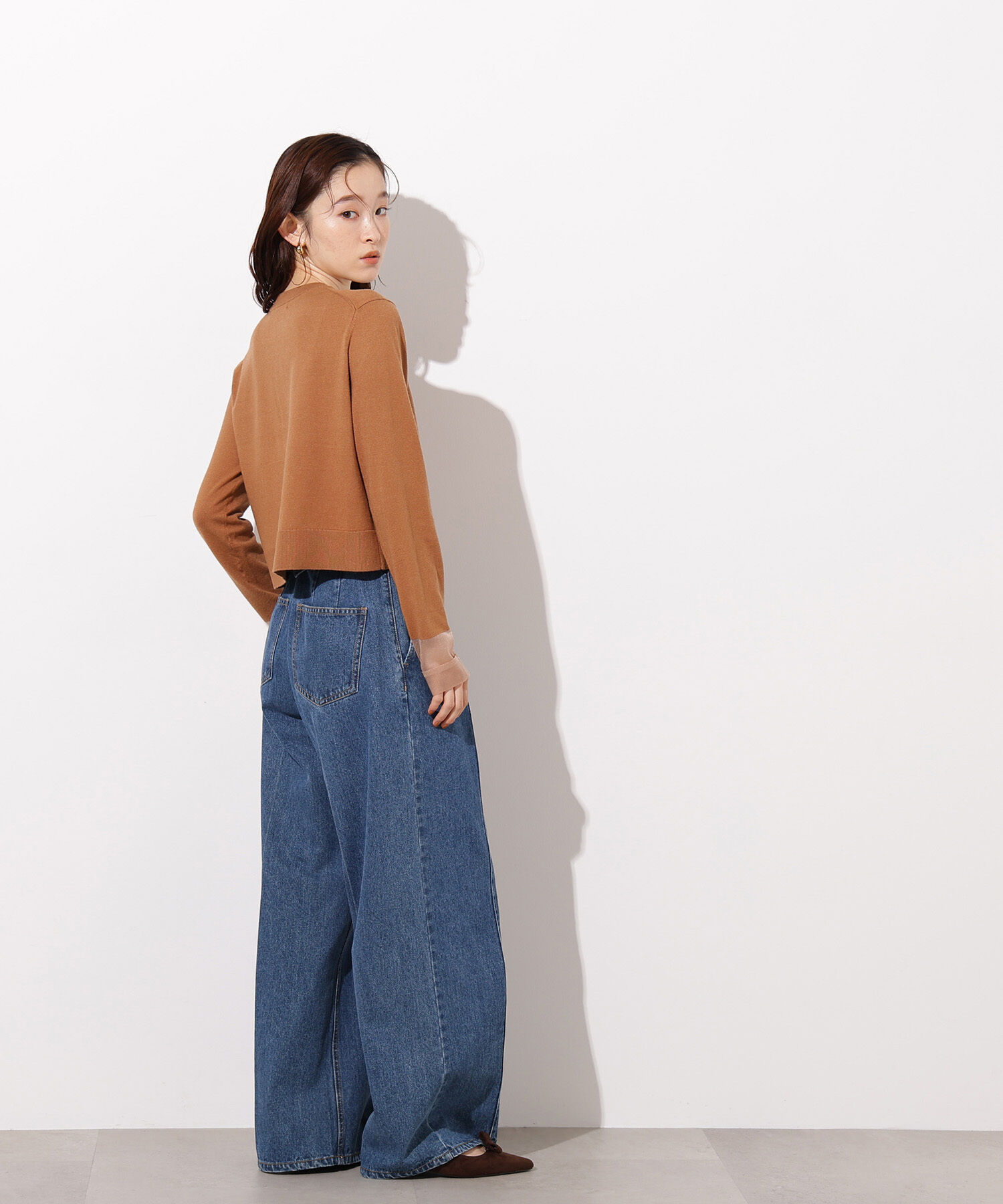  「シアーカフスコンパクトカーデ」|ニット・セーター|