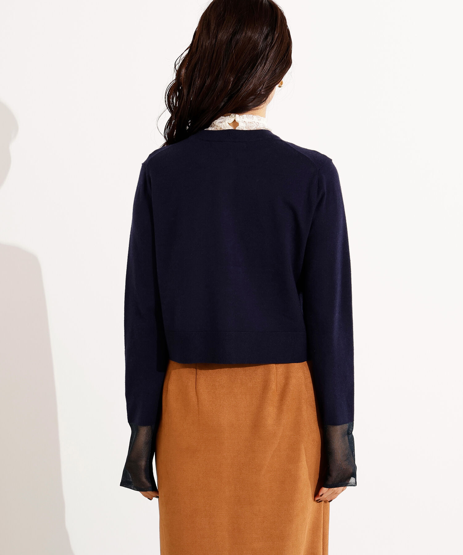  「シアーカフスコンパクトカーデ」|ニット・セーター|