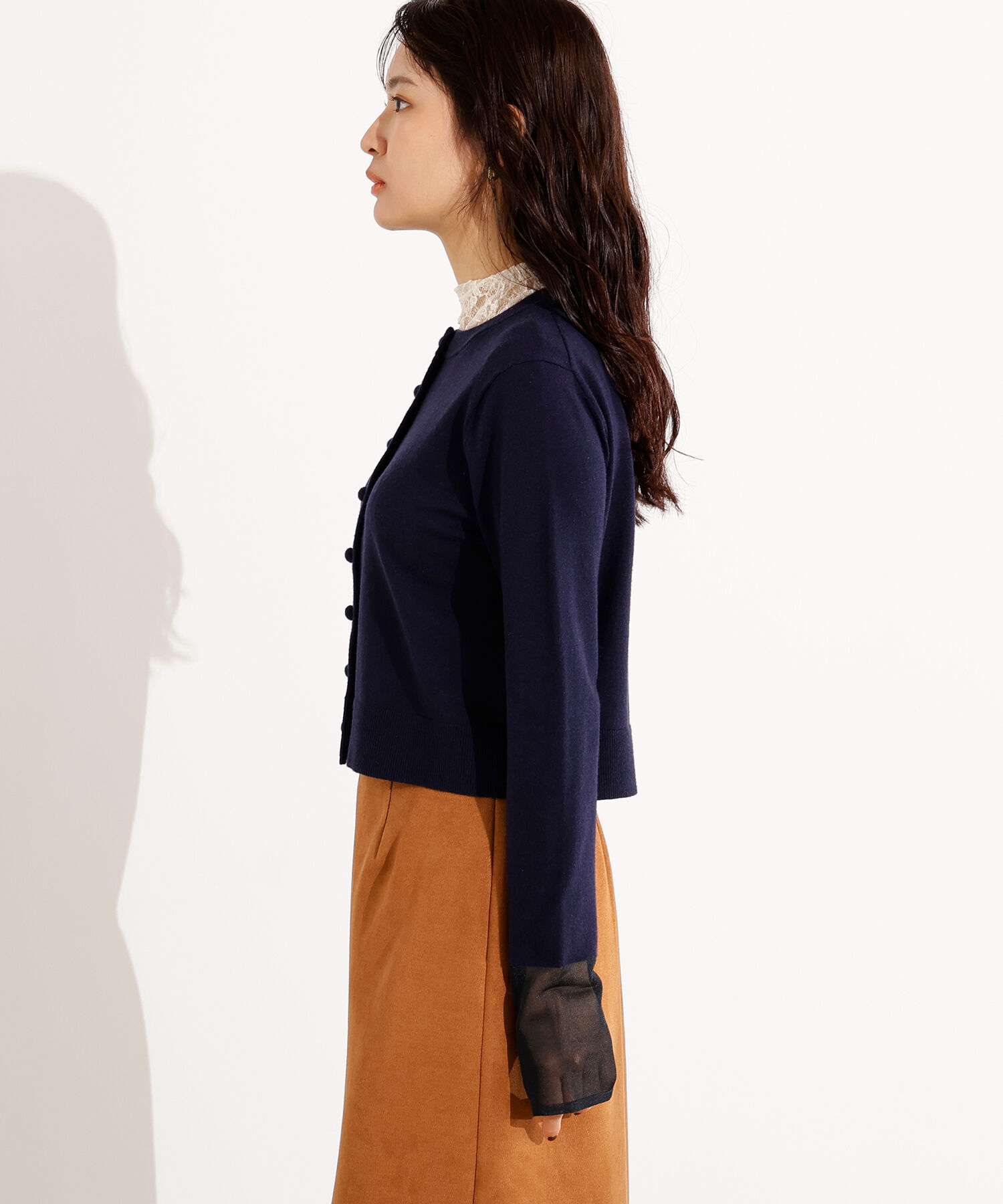  「シアーカフスコンパクトカーデ」|ニット・セーター|