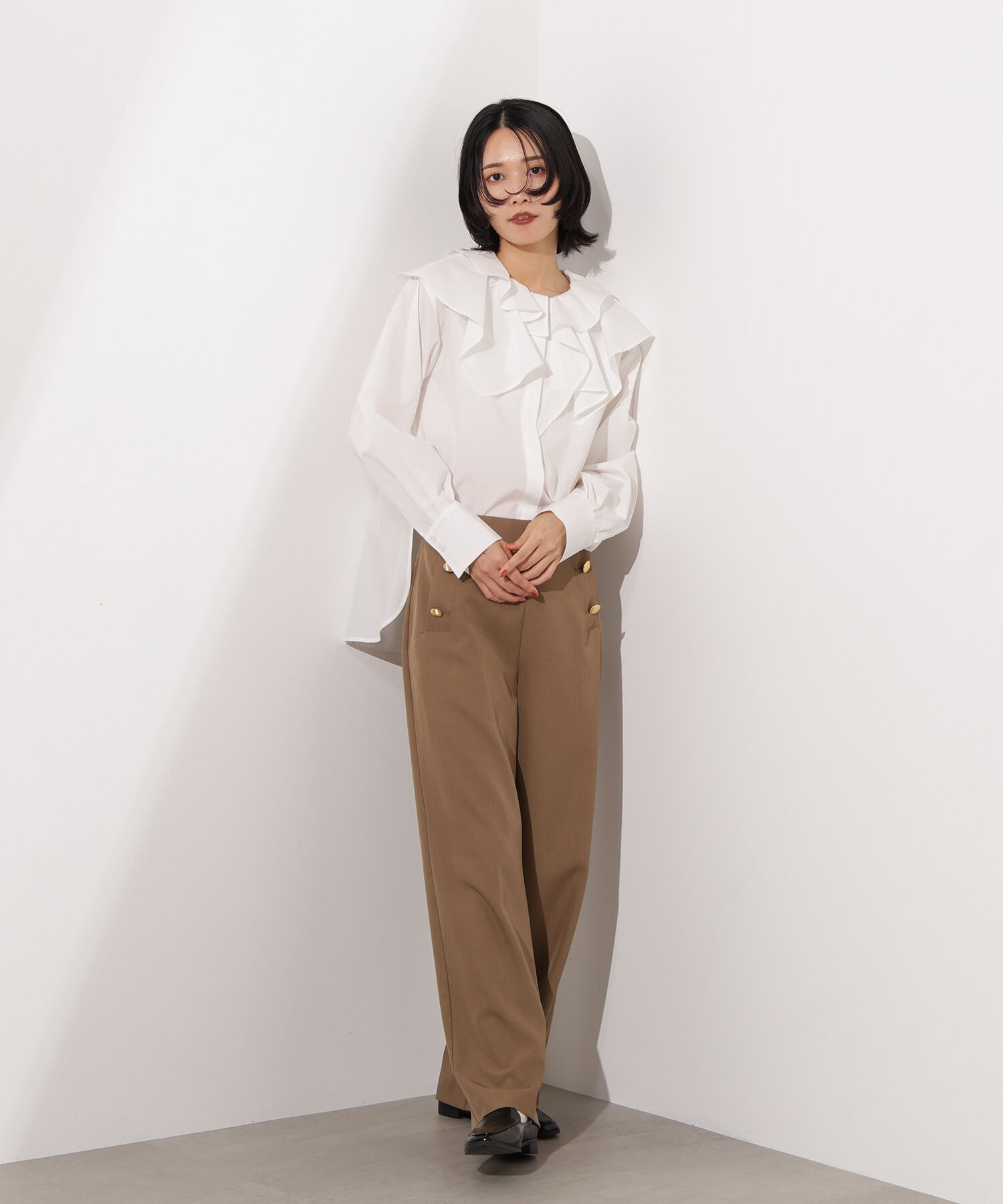  「2wayフリルカラーブラウス」|シャツ・ブラウス|