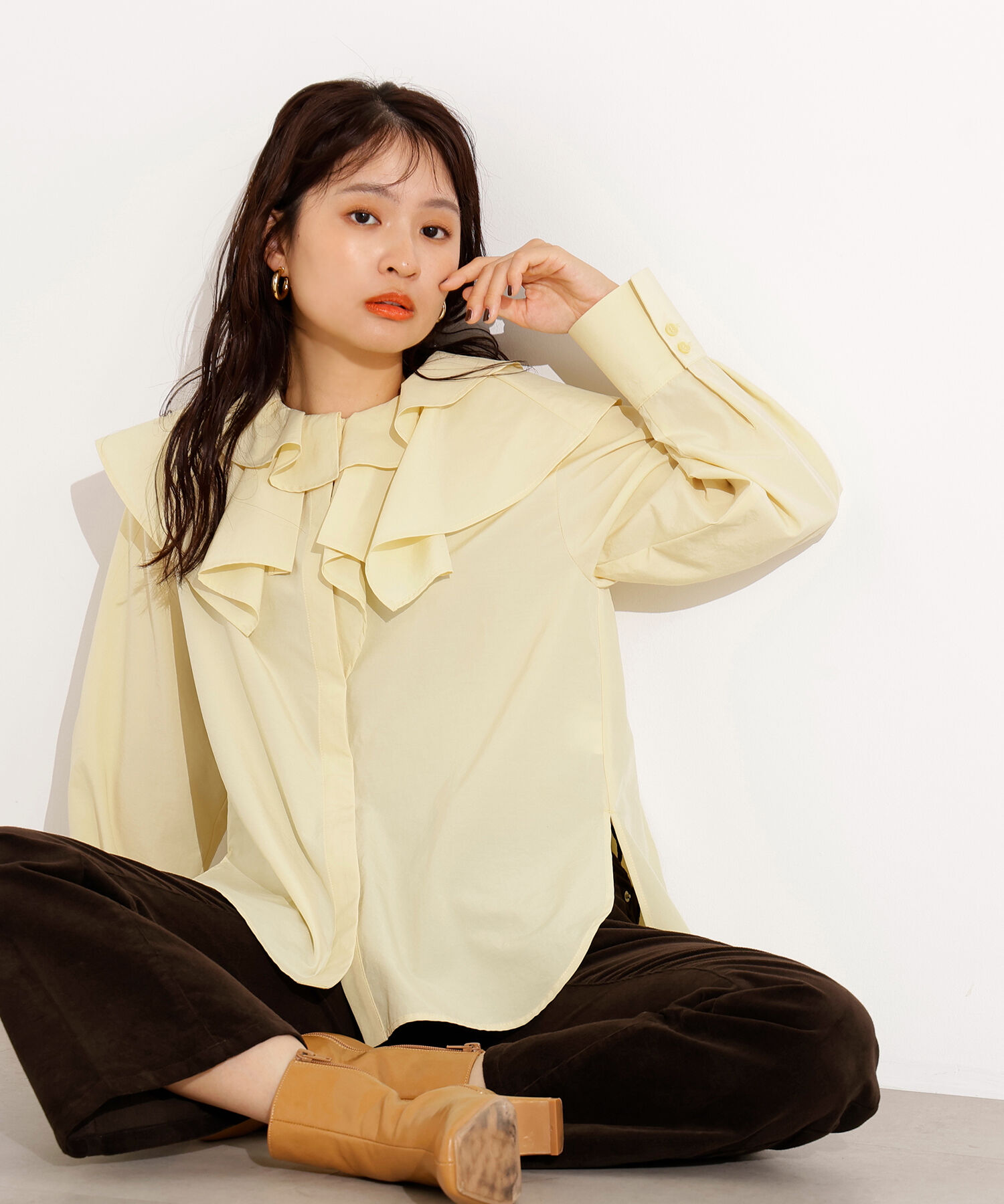  「2wayフリルカラーブラウス」|シャツ・ブラウス|