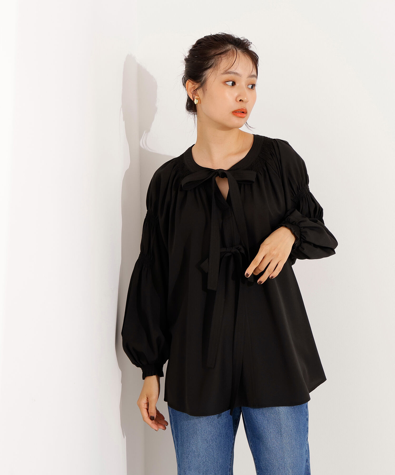  「2wayダブルリボンチュニックブラウス」|シャツ・ブラウス|