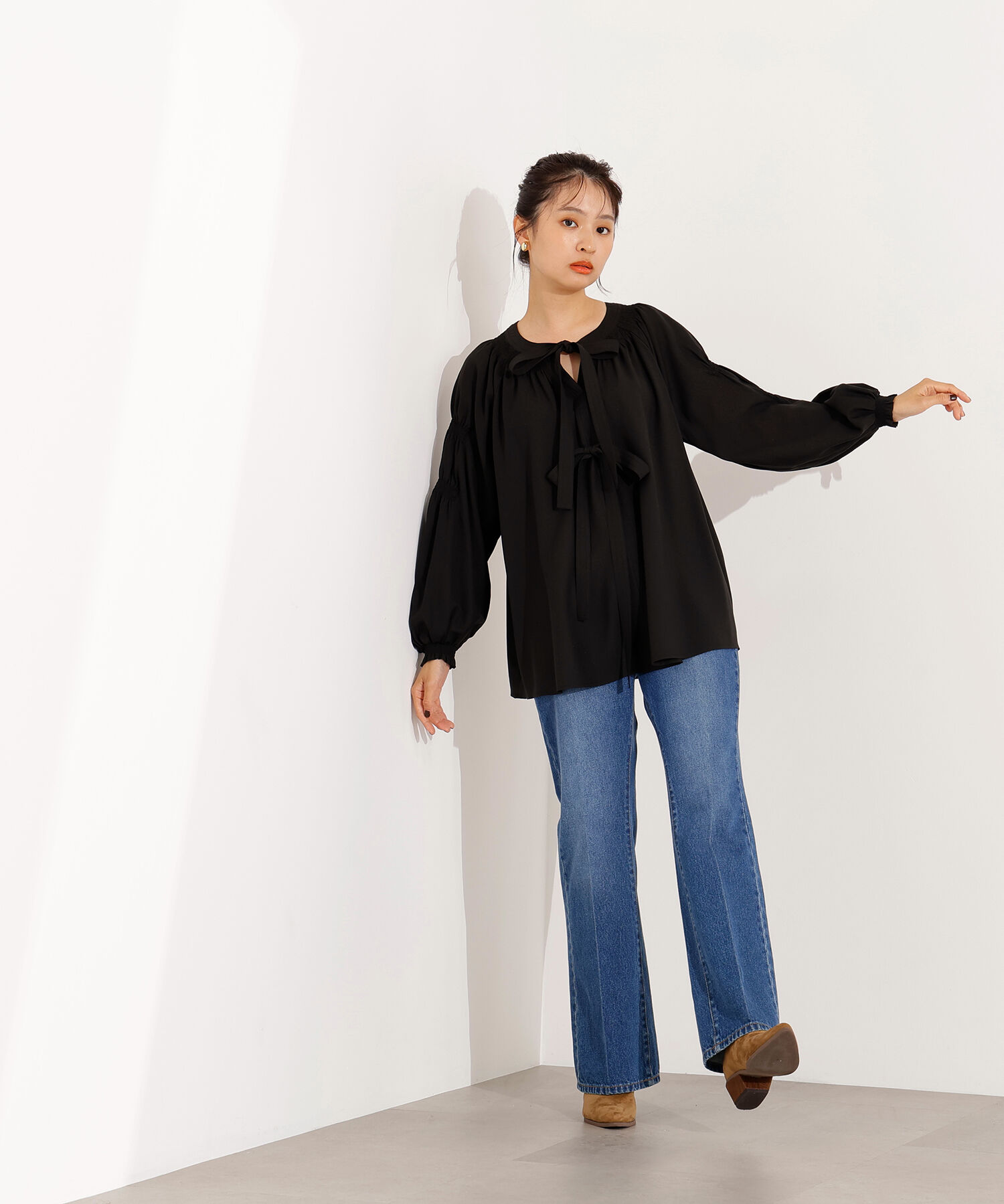  「2wayダブルリボンチュニックブラウス」|シャツ・ブラウス|