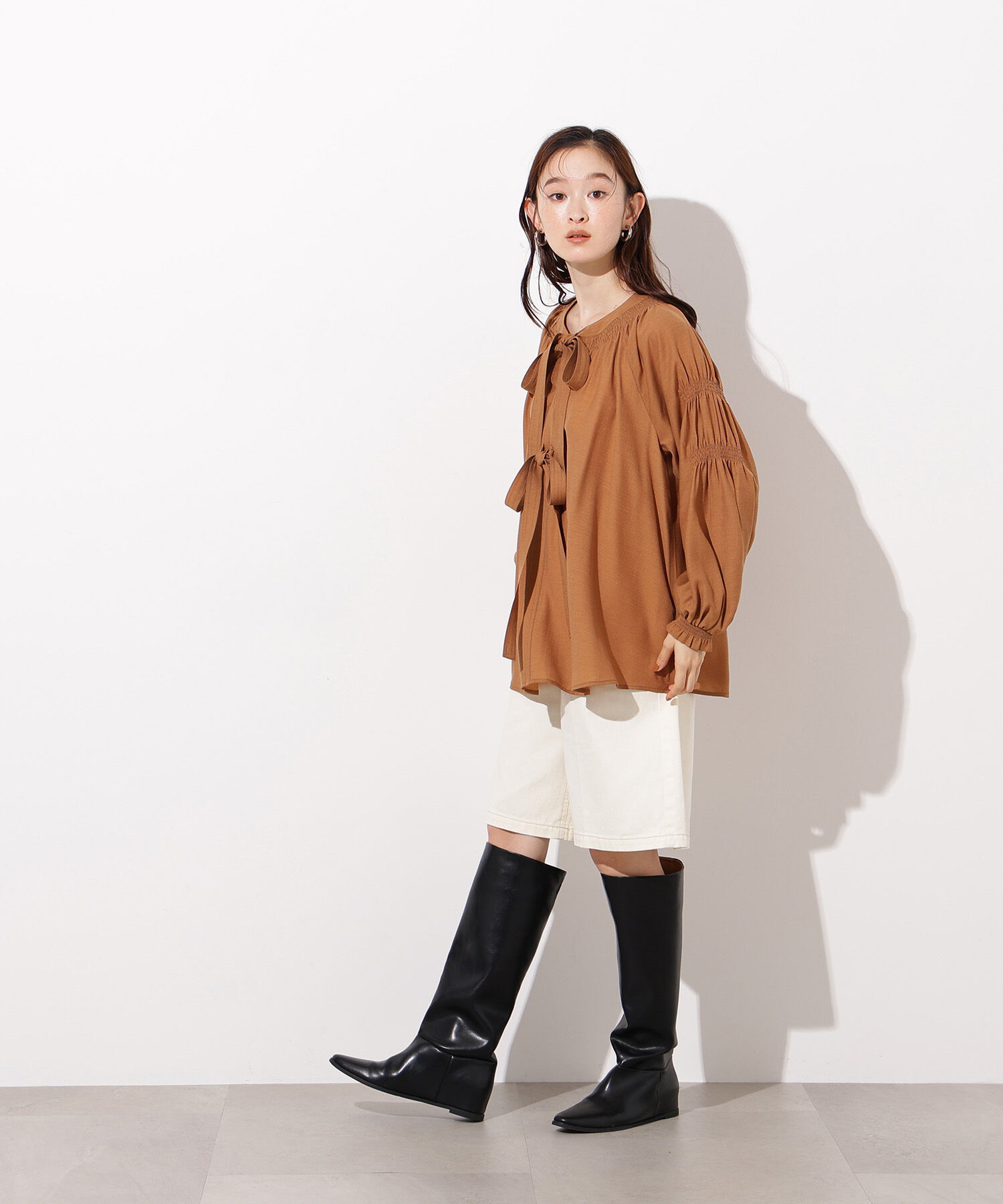  「2wayダブルリボンチュニックブラウス」|シャツ・ブラウス|