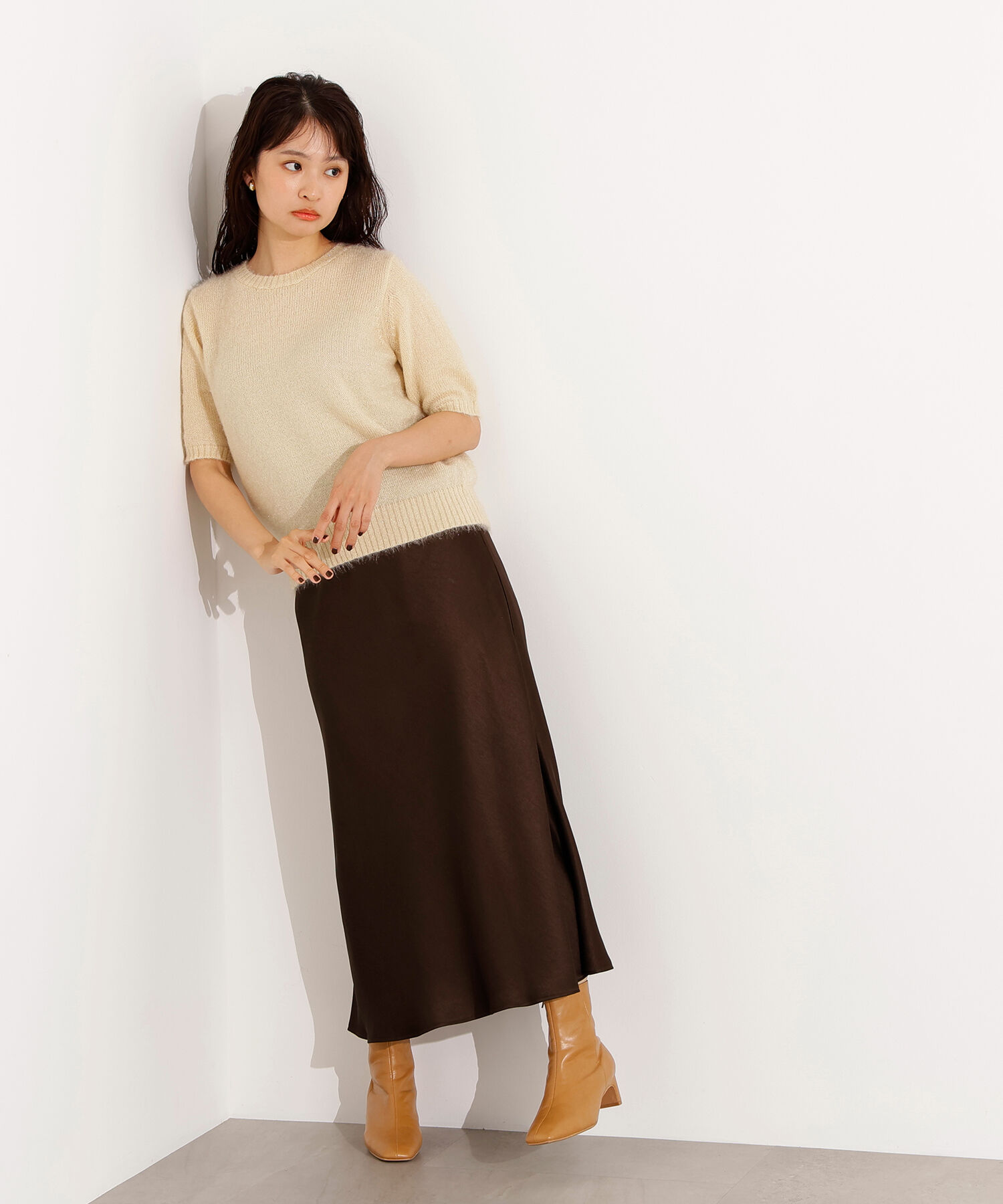  「サテンナロースカート」|スカート|