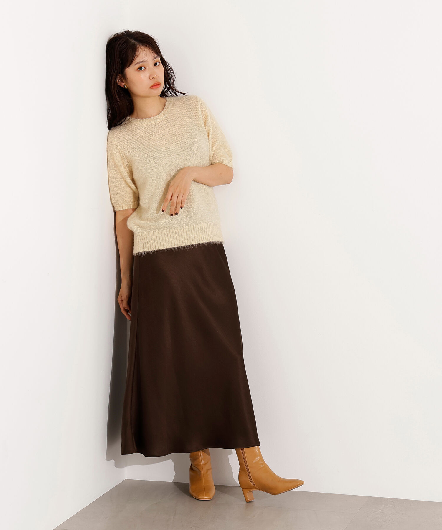  「サテンナロースカート」|スカート|