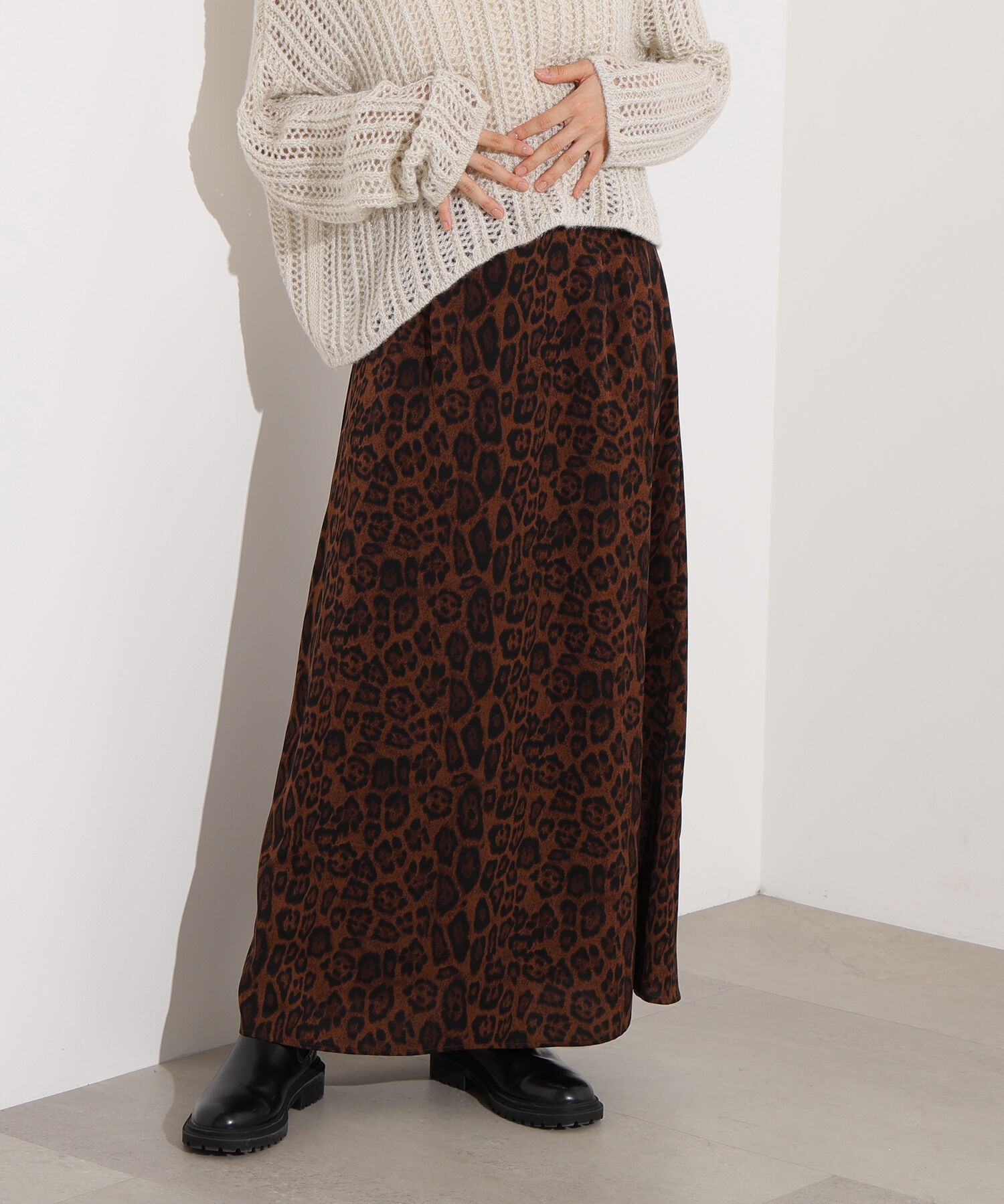  「レオパードナロースカート」|スカート|