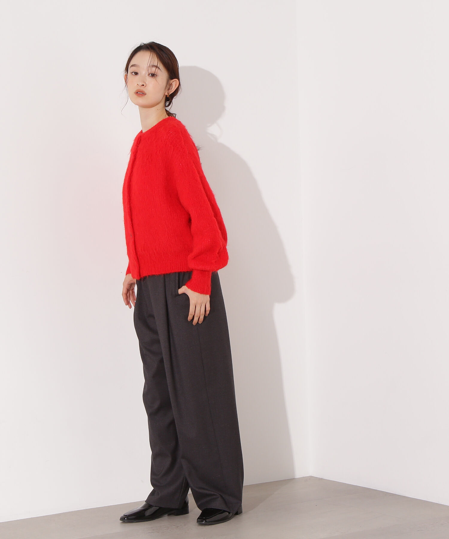  「クルーネックフェザーカーディガン」|ニット・セーター|