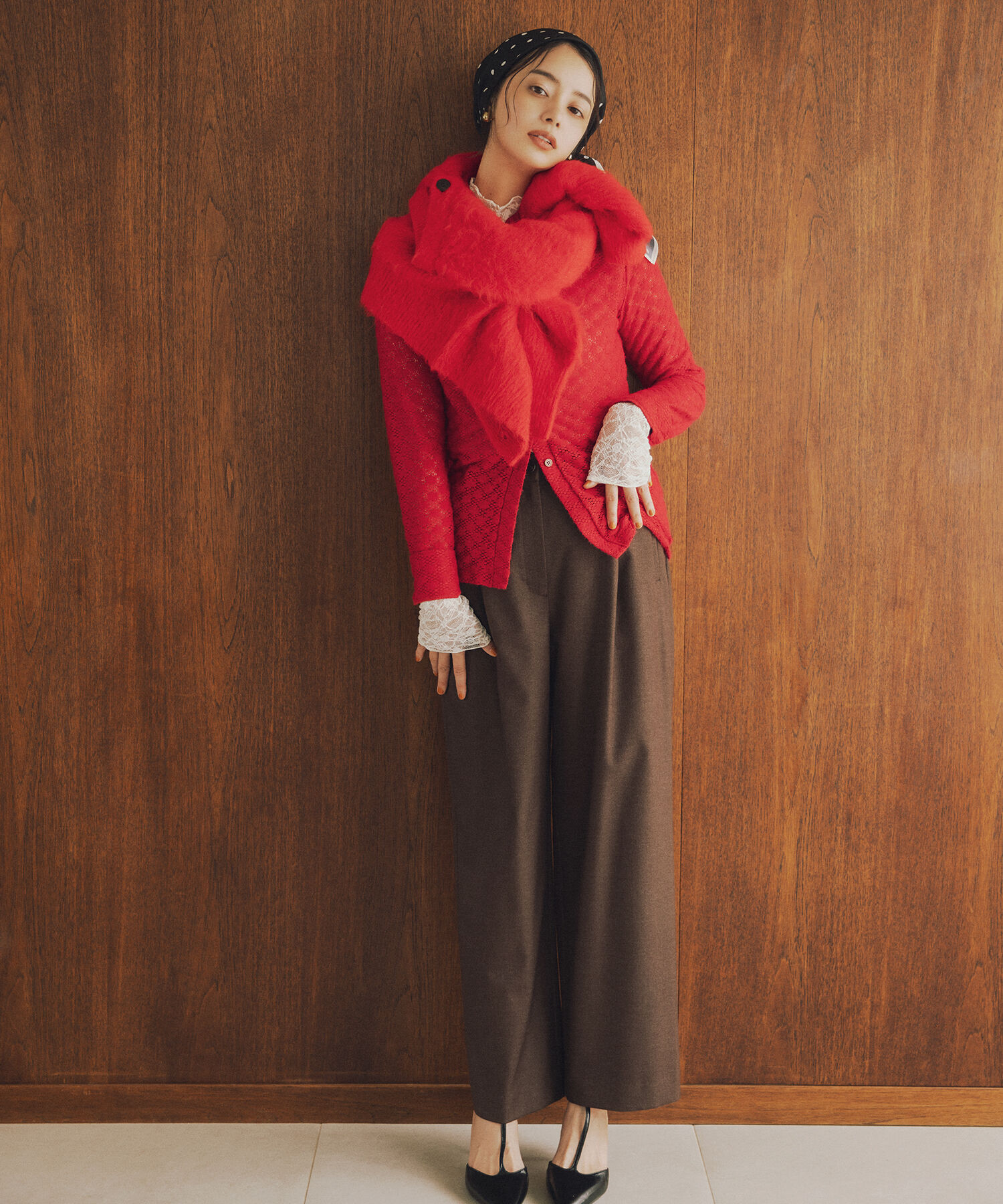  「クルーネックフェザーカーディガン」|ニット・セーター|