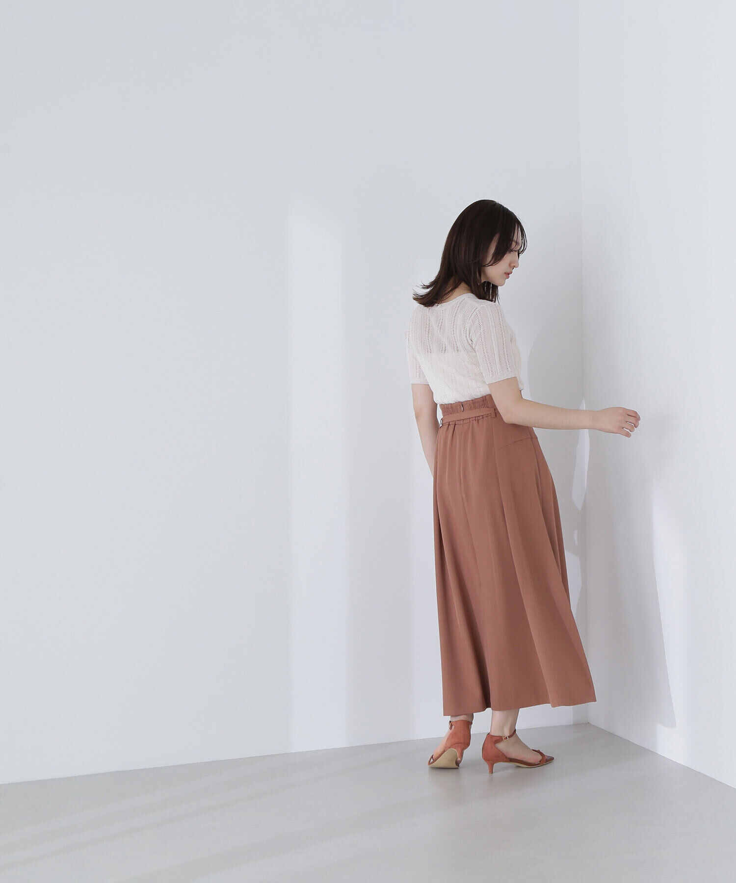  「ハイウエスト切替フレアスカート」|スカート|