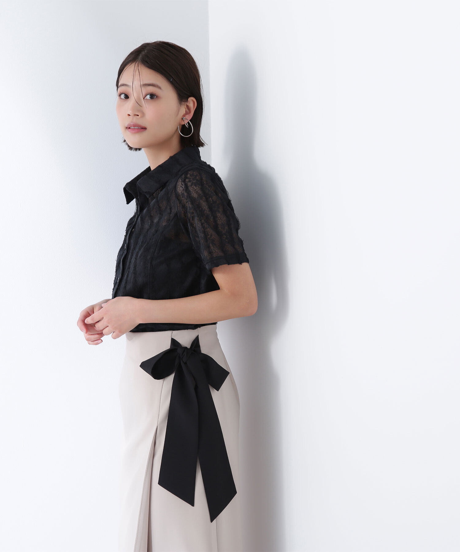  「クロップドレースシャツ」|シャツ・ブラウス|