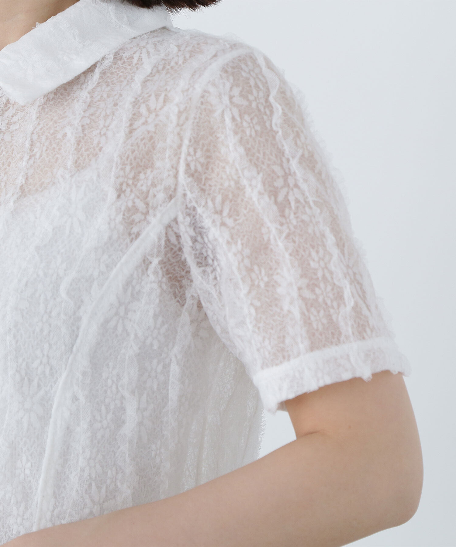  「クロップドレースシャツ」|シャツ・ブラウス|