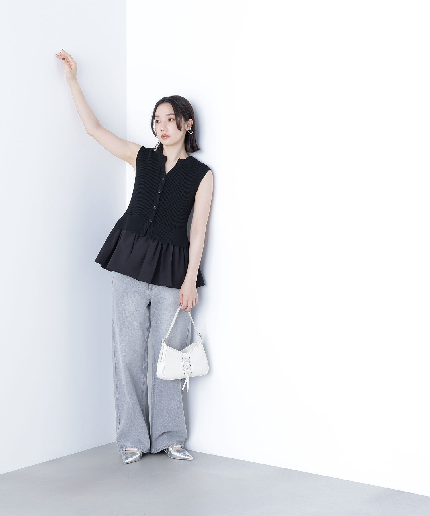  「2wayドッキングペプラムベスト」|ニット・セーター|