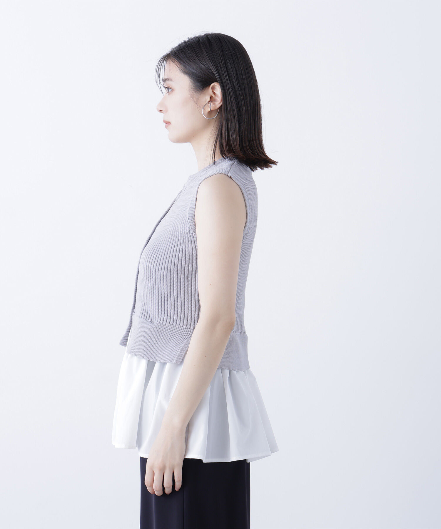  「2wayドッキングペプラムベスト」|ニット・セーター|