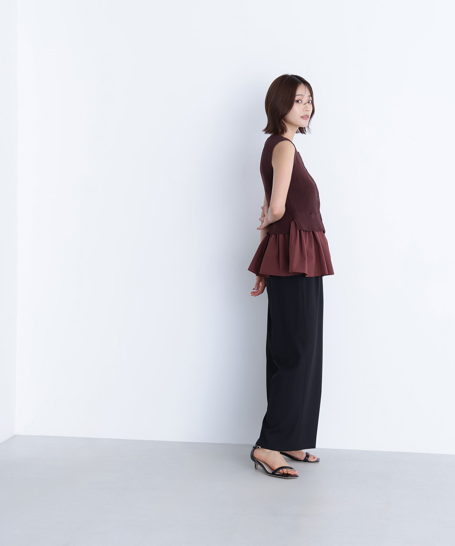  「2wayドッキングペプラムベスト」|ニット・セーター|