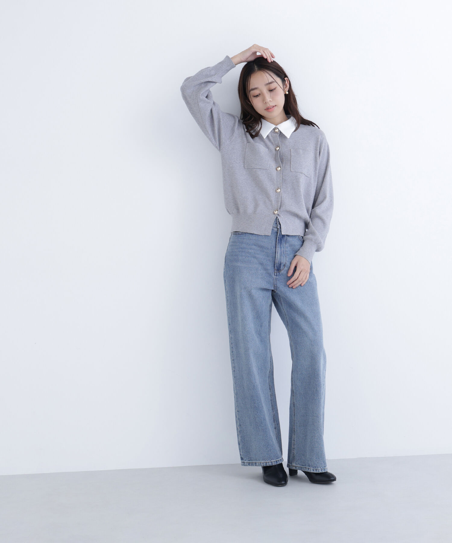  「2wayカラーニットジャケット」|ニット・セーター|