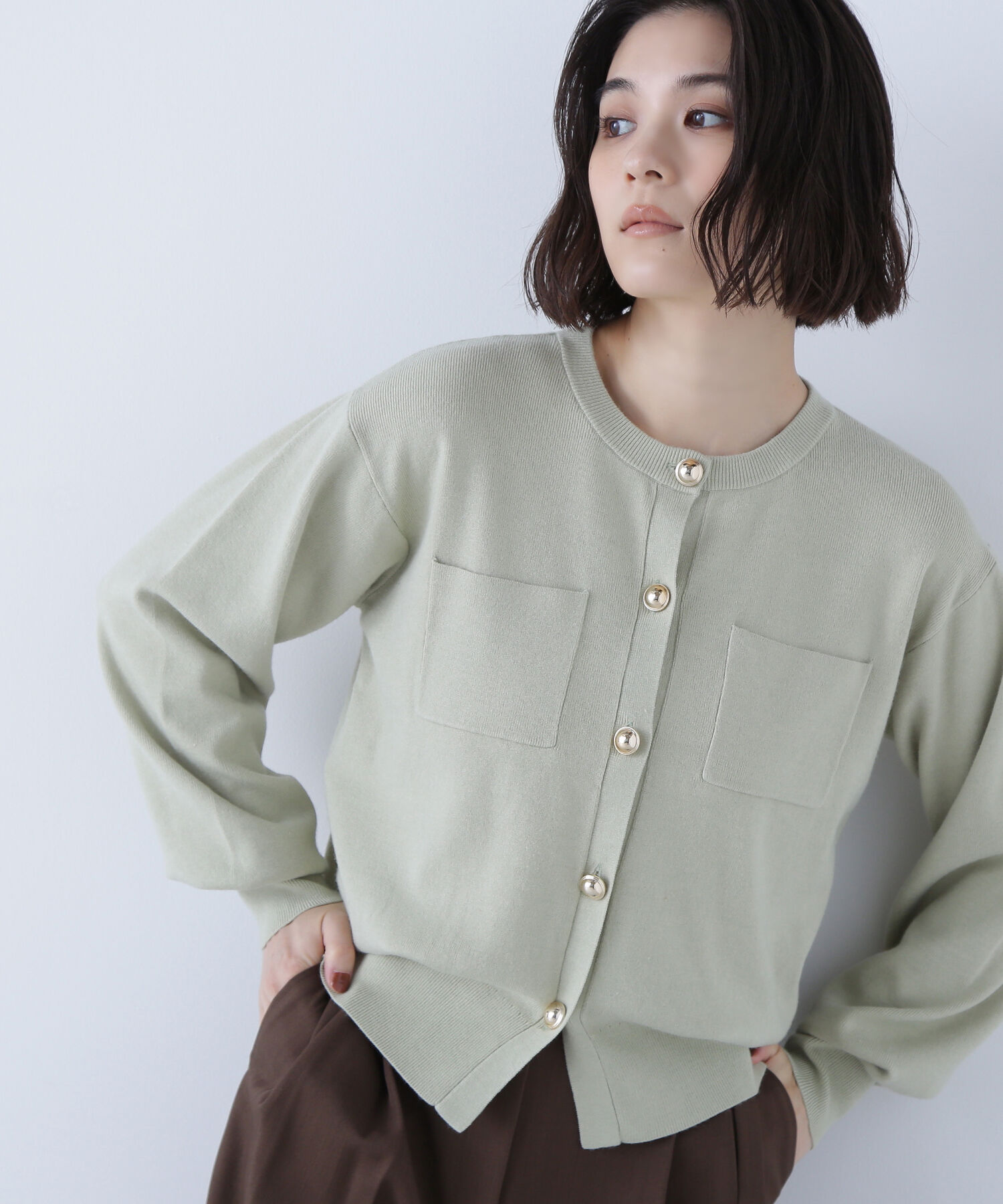  「2wayカラーニットジャケット」|ニット・セーター|