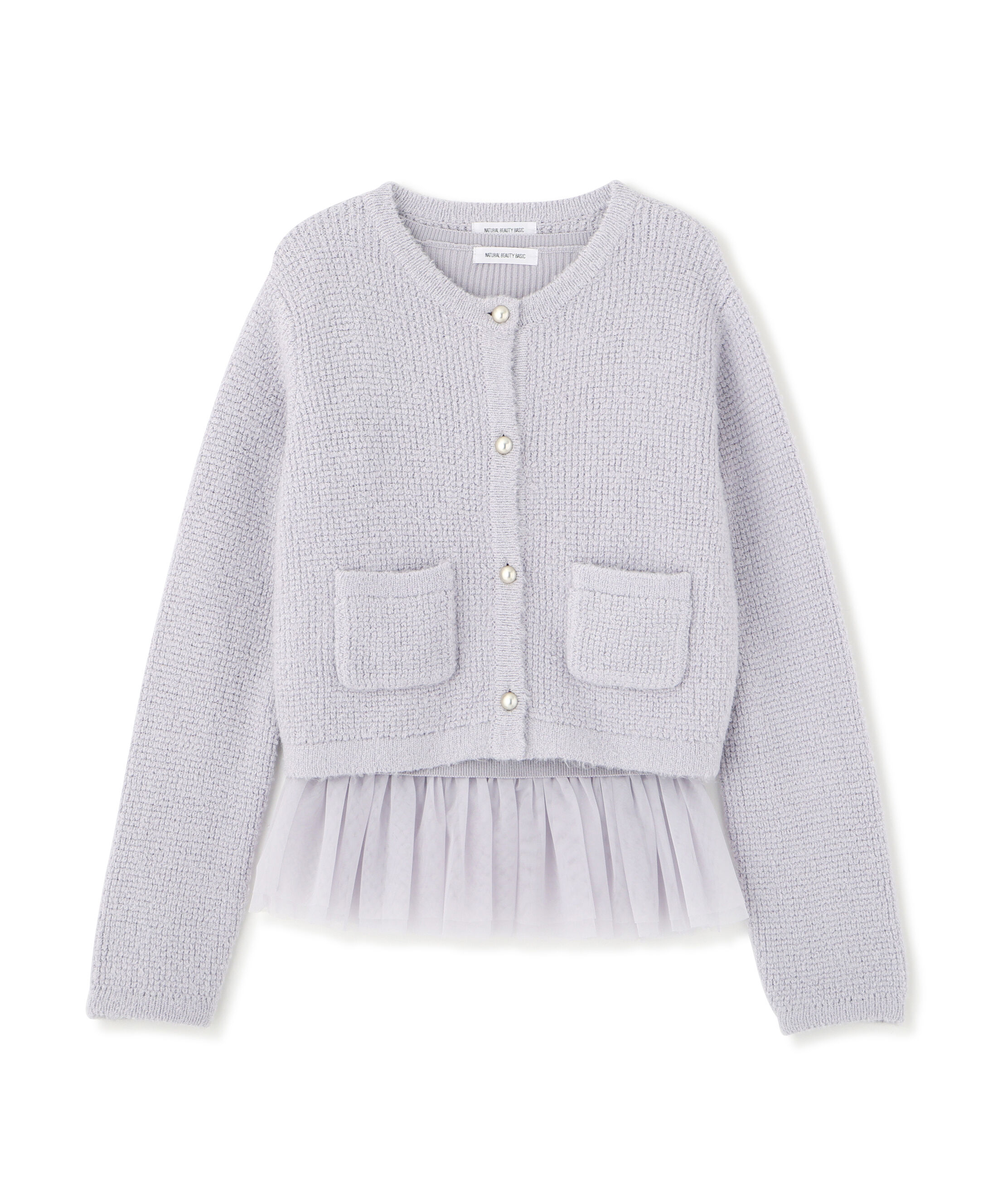  「チュールペプラムニットアンサンブル」|ニット・セーター|