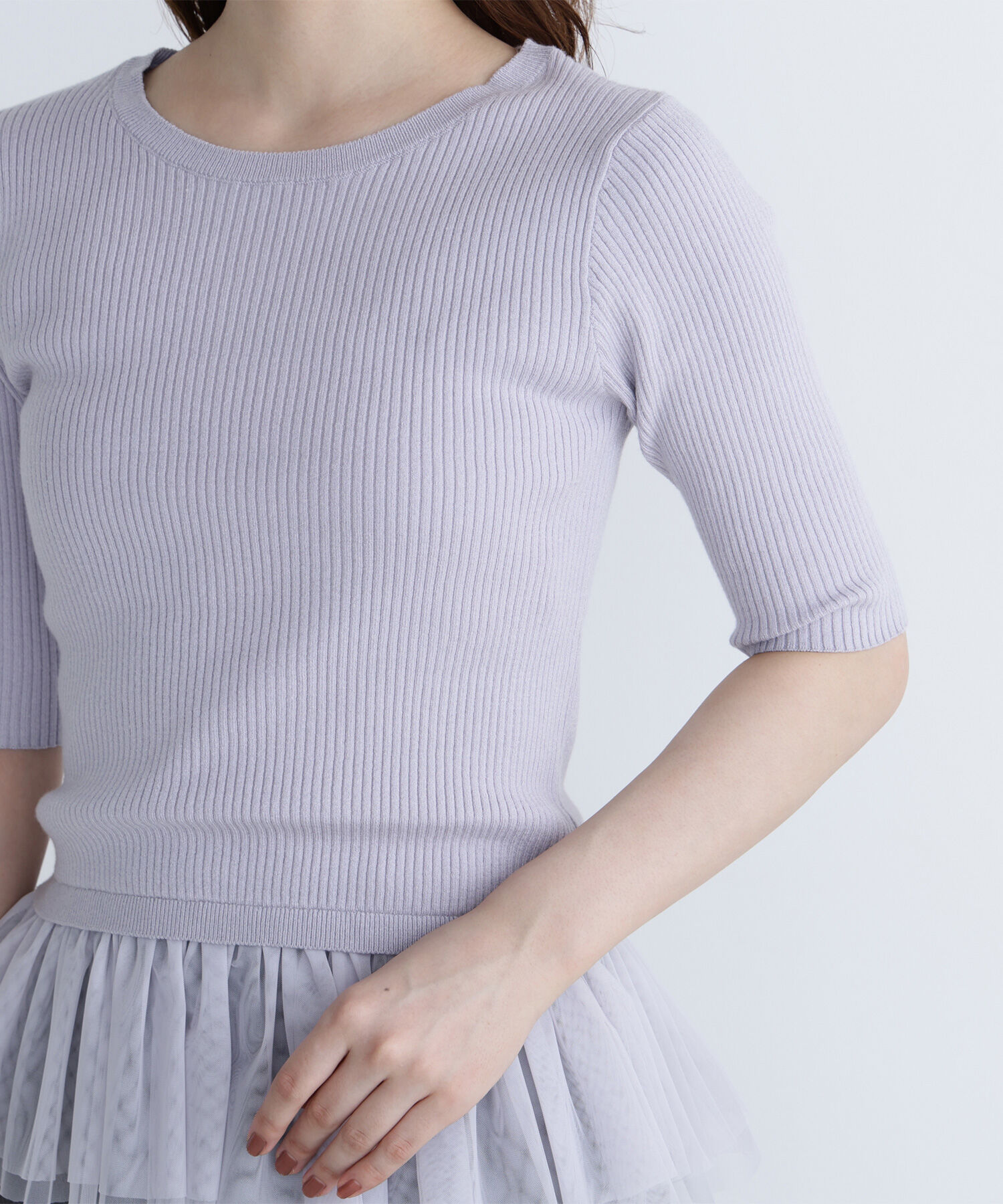  「チュールペプラムニットアンサンブル」|ニット・セーター|