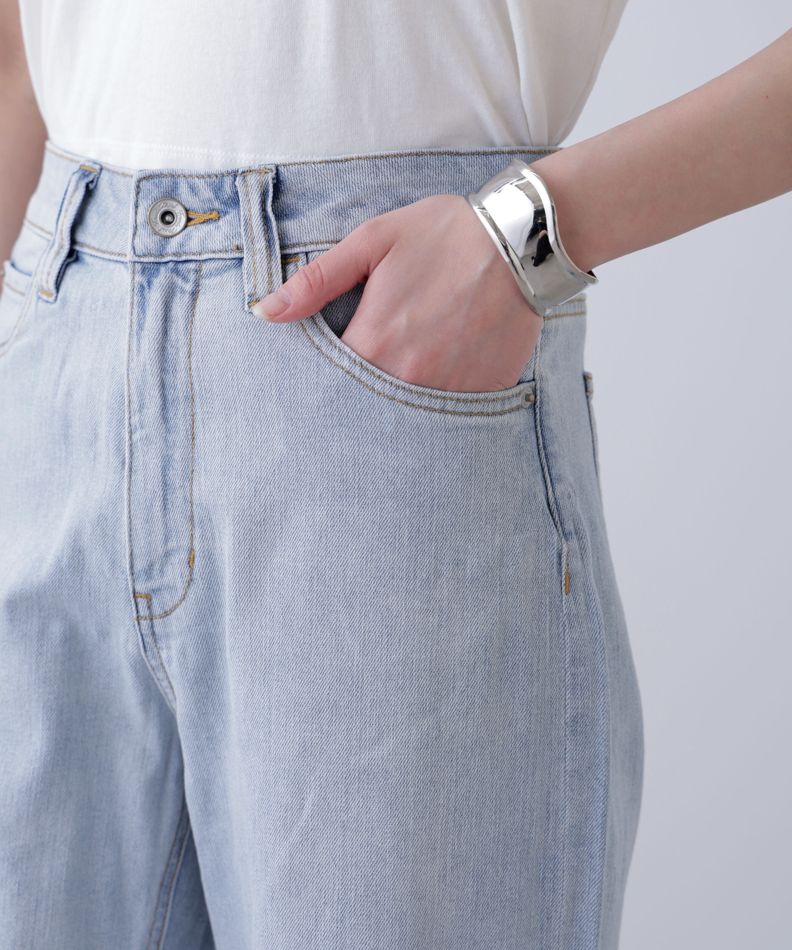  「[低身長サイズ/Sシリーズ]ベーシックワイドデニムパンツ」|その他|