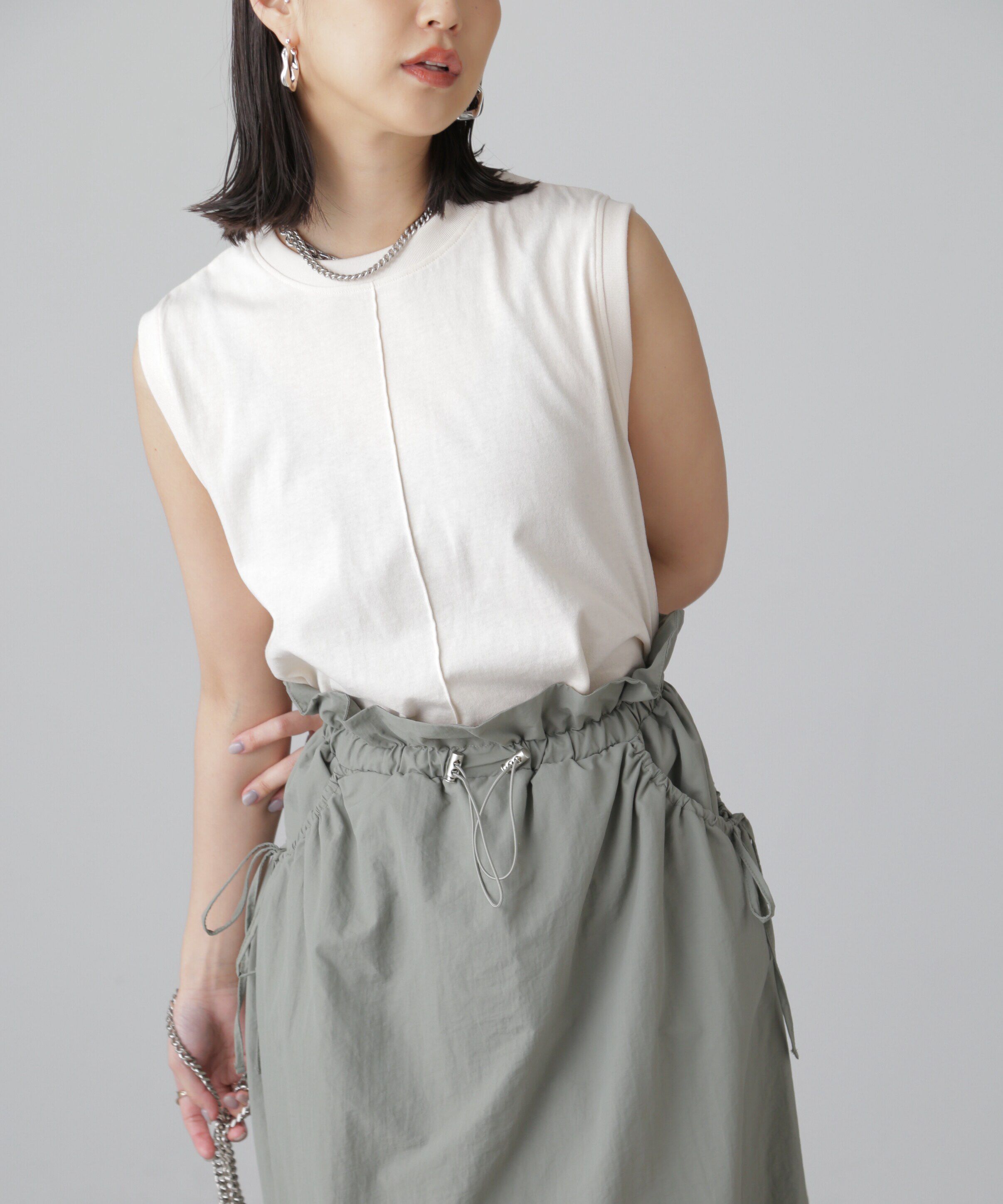  「カットドッキングウエストドロストワンピース」|ワンピース|