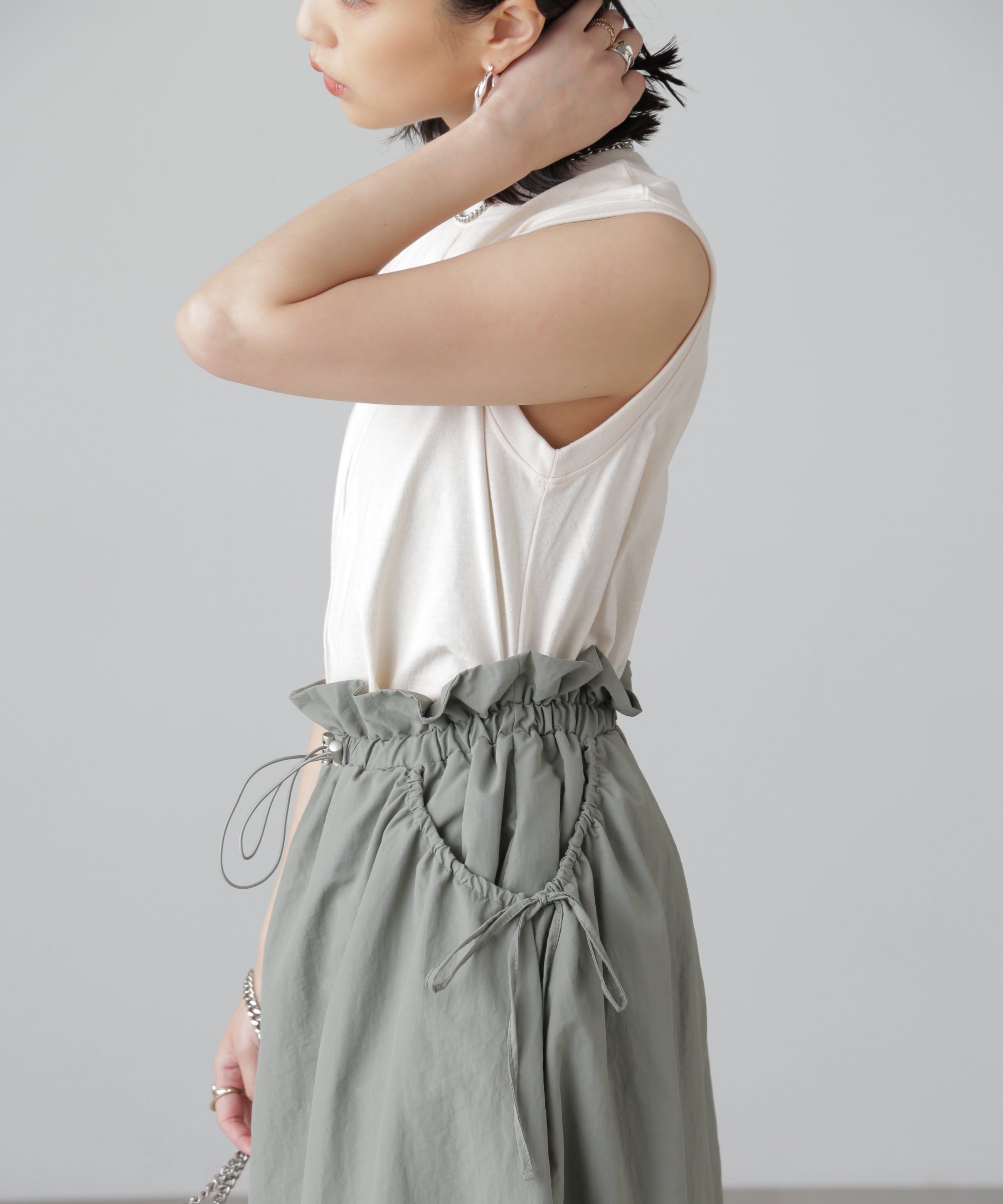  「カットドッキングウエストドロストワンピース」|ワンピース|