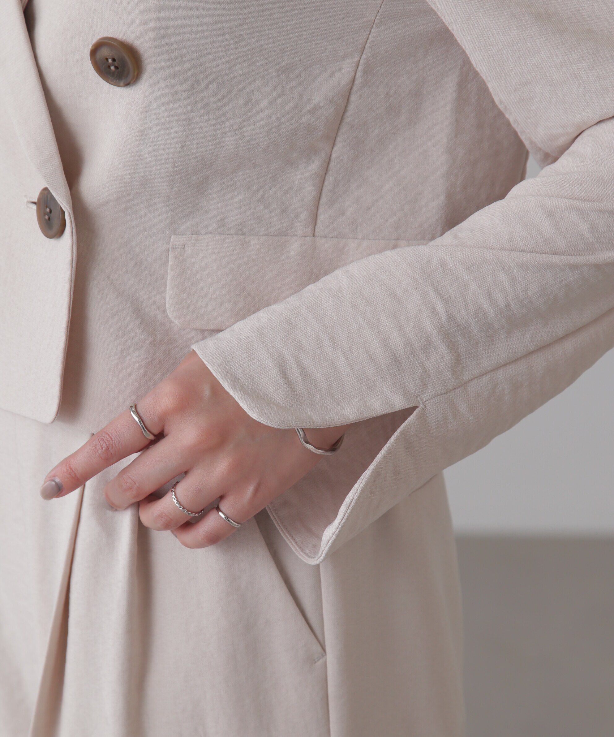  「[低身長サイズ/Sシリーズ]気流染めショート丈ダブルジャケット」|その他|